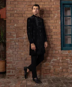 Embroidered Velvet Sherwani