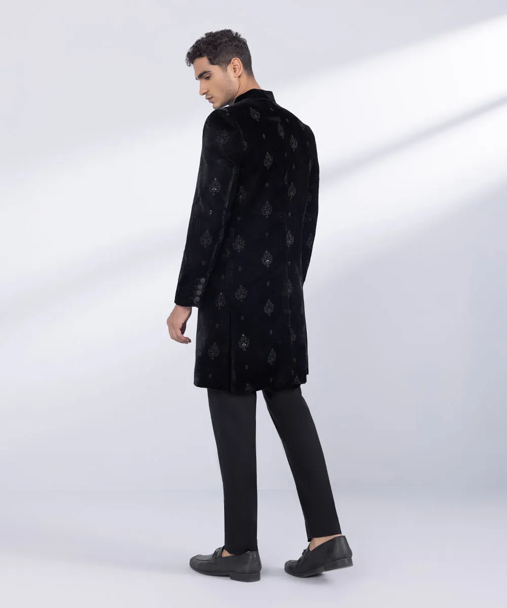 Embroidered Velvet Sherwani