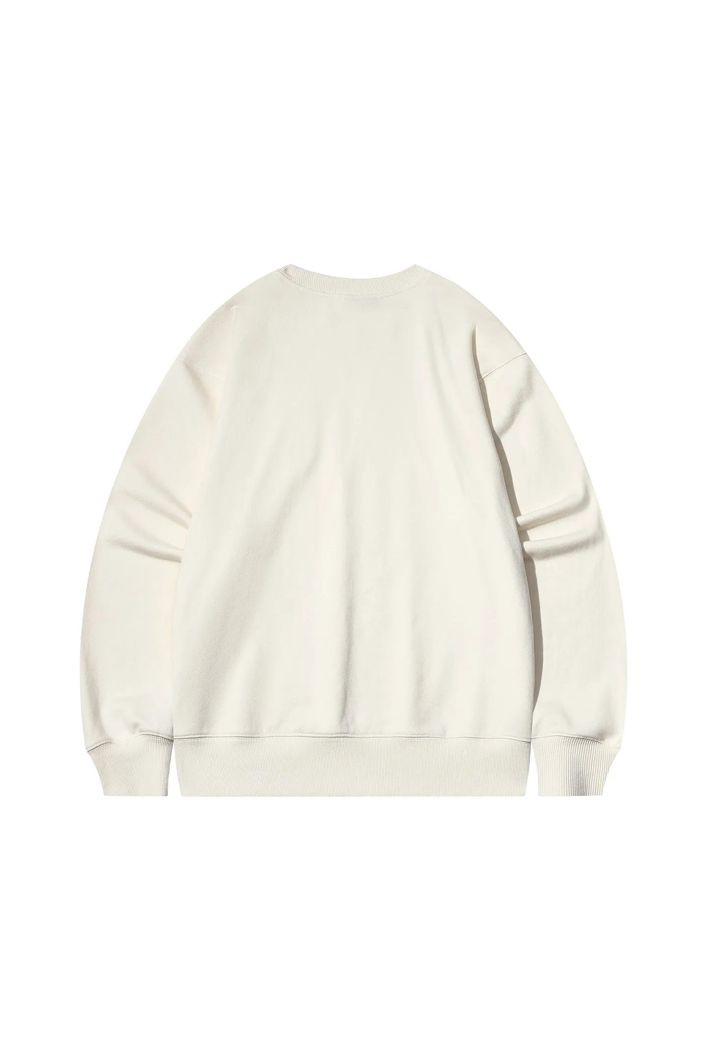 Embroidery Pattern Crew Neck Sweatshirt-Apricot