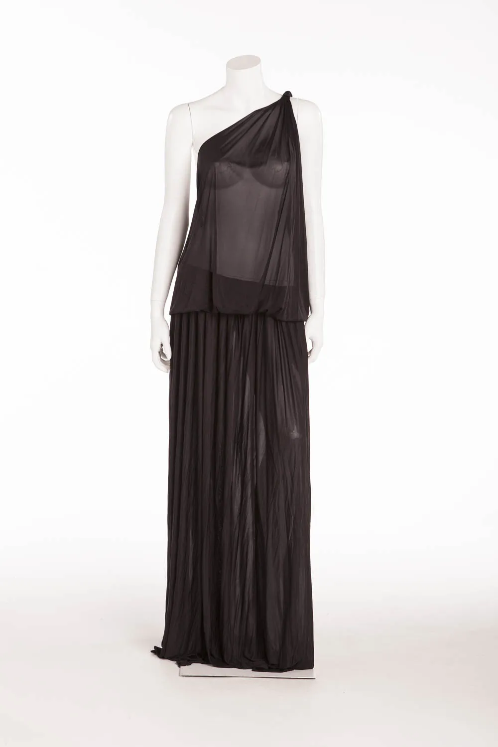 Emilio Pucci - BN Long Black Sheer One Shoulder Dress - IT 40