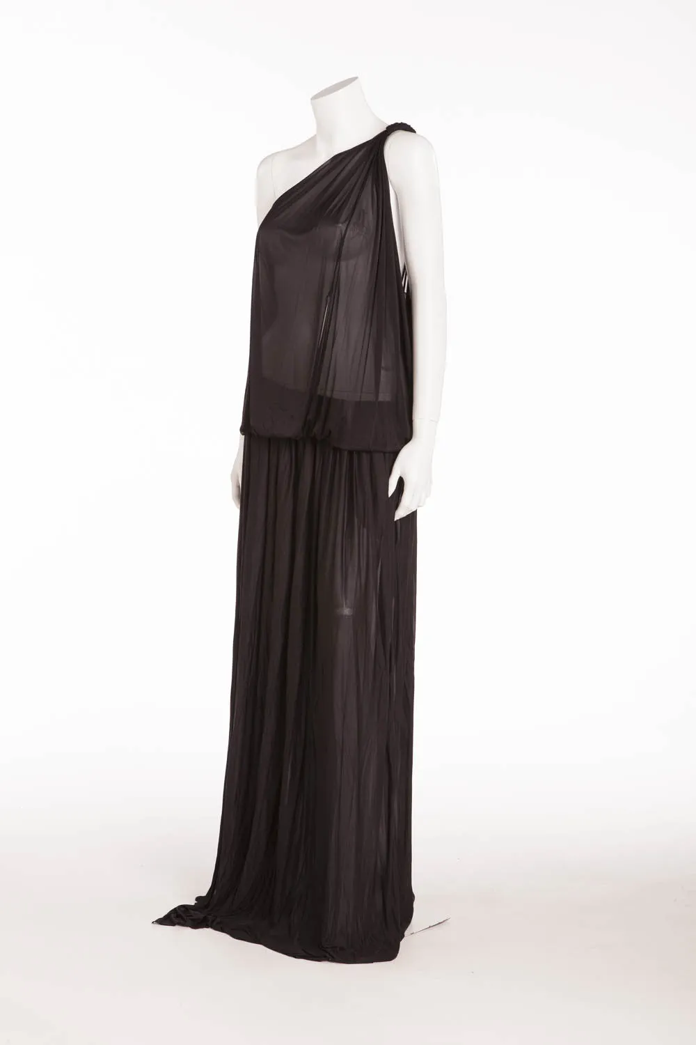 Emilio Pucci - BN Long Black Sheer One Shoulder Dress - IT 40