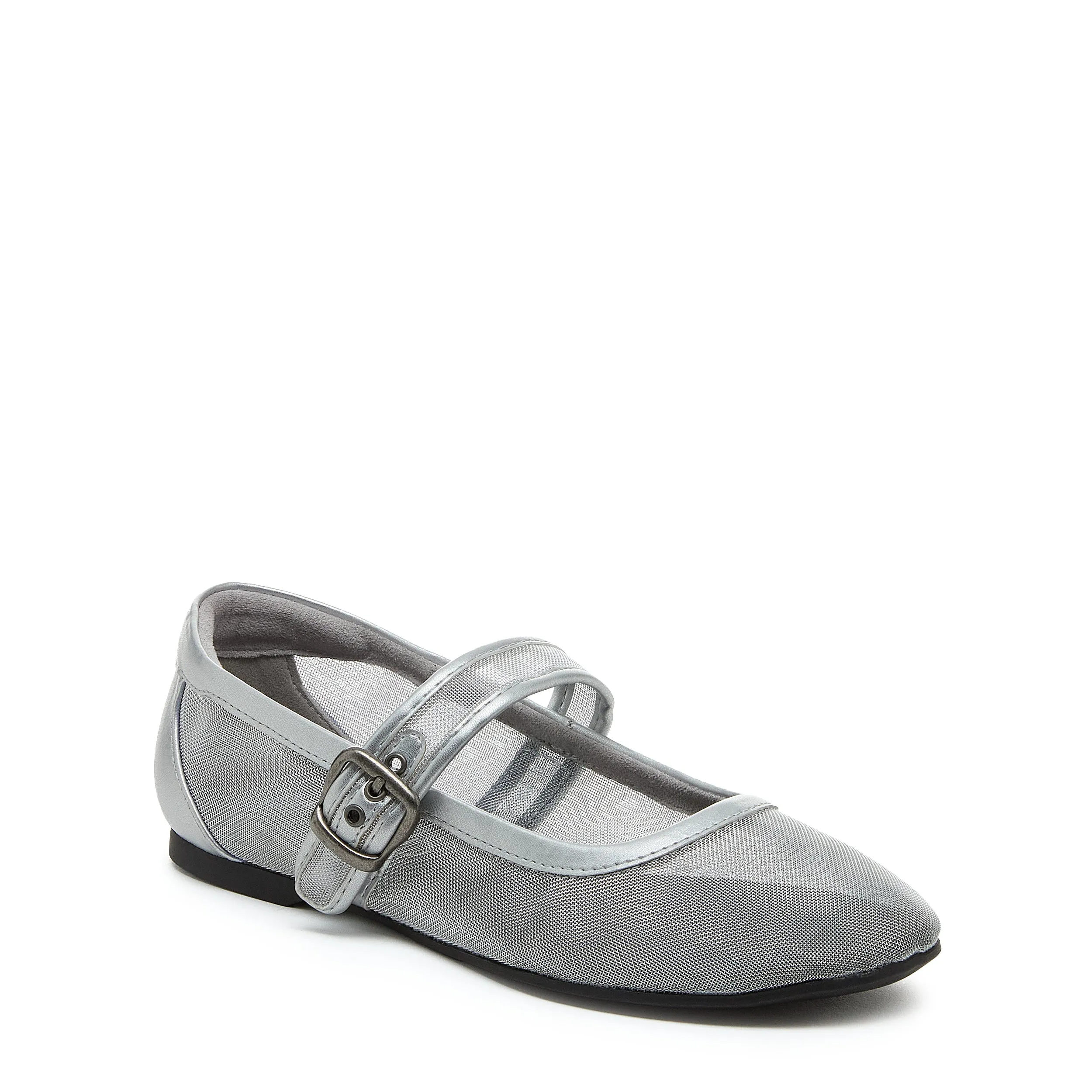 Emma Silver Mesh Ballet Flat