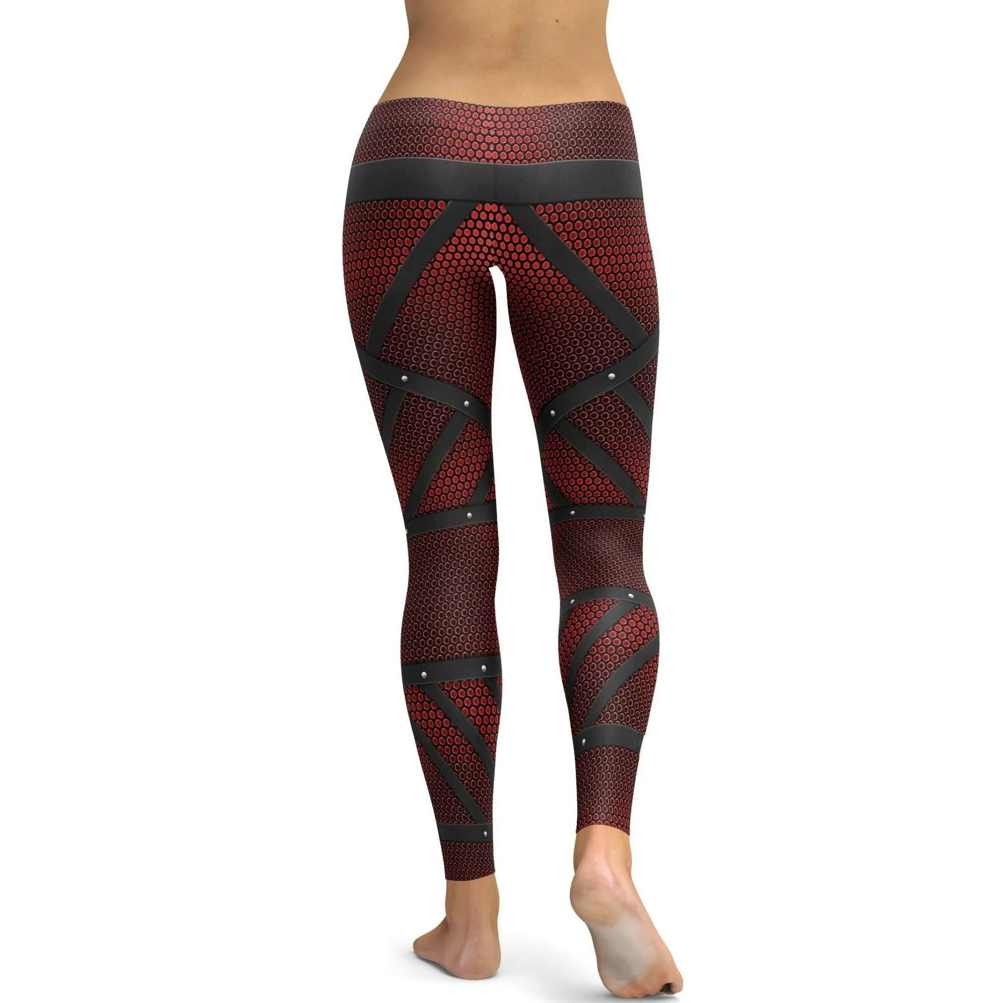 Faux Carbon and Belts Leggings