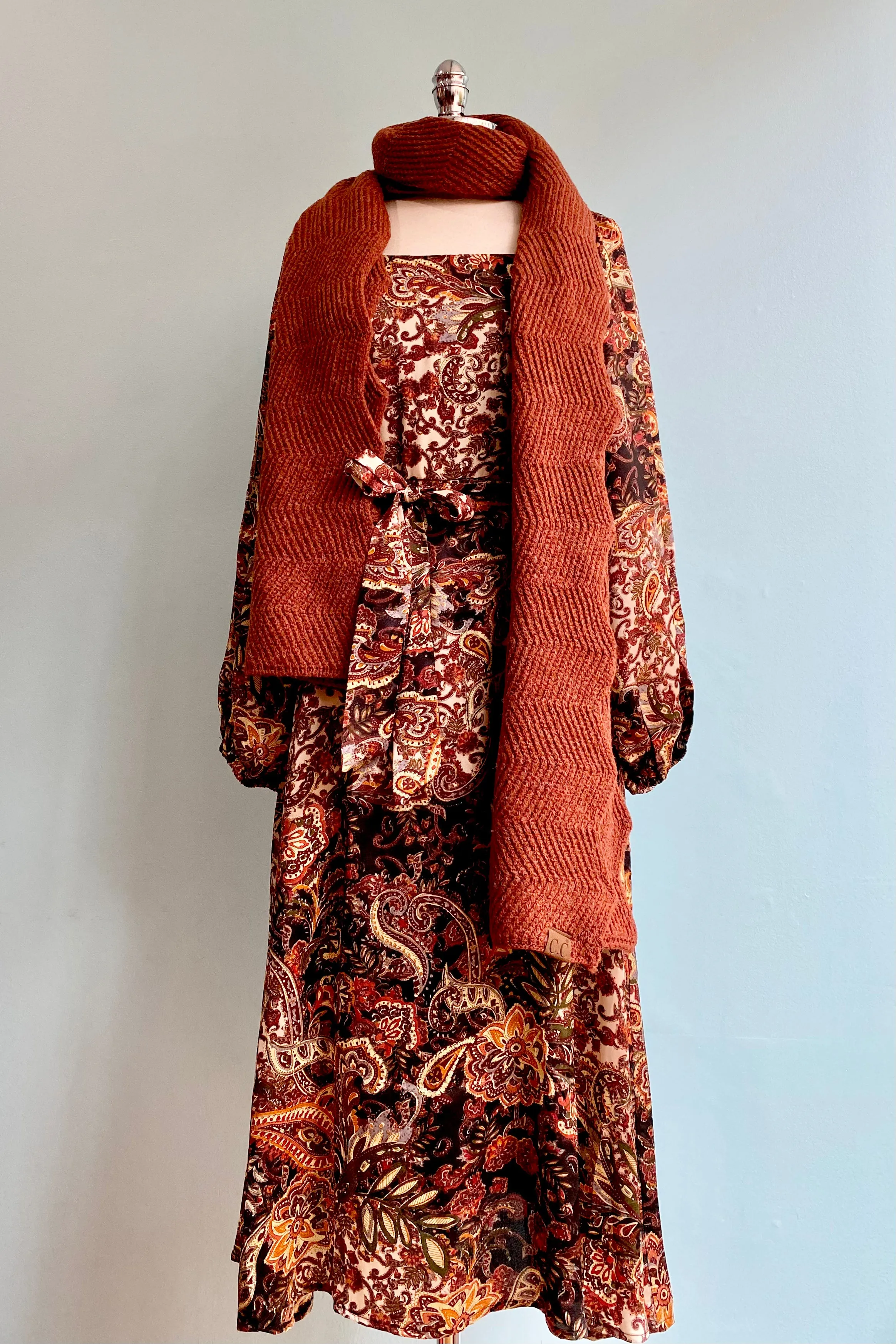 Final Sale Rust Paisley Dolce Dress by Traffic People