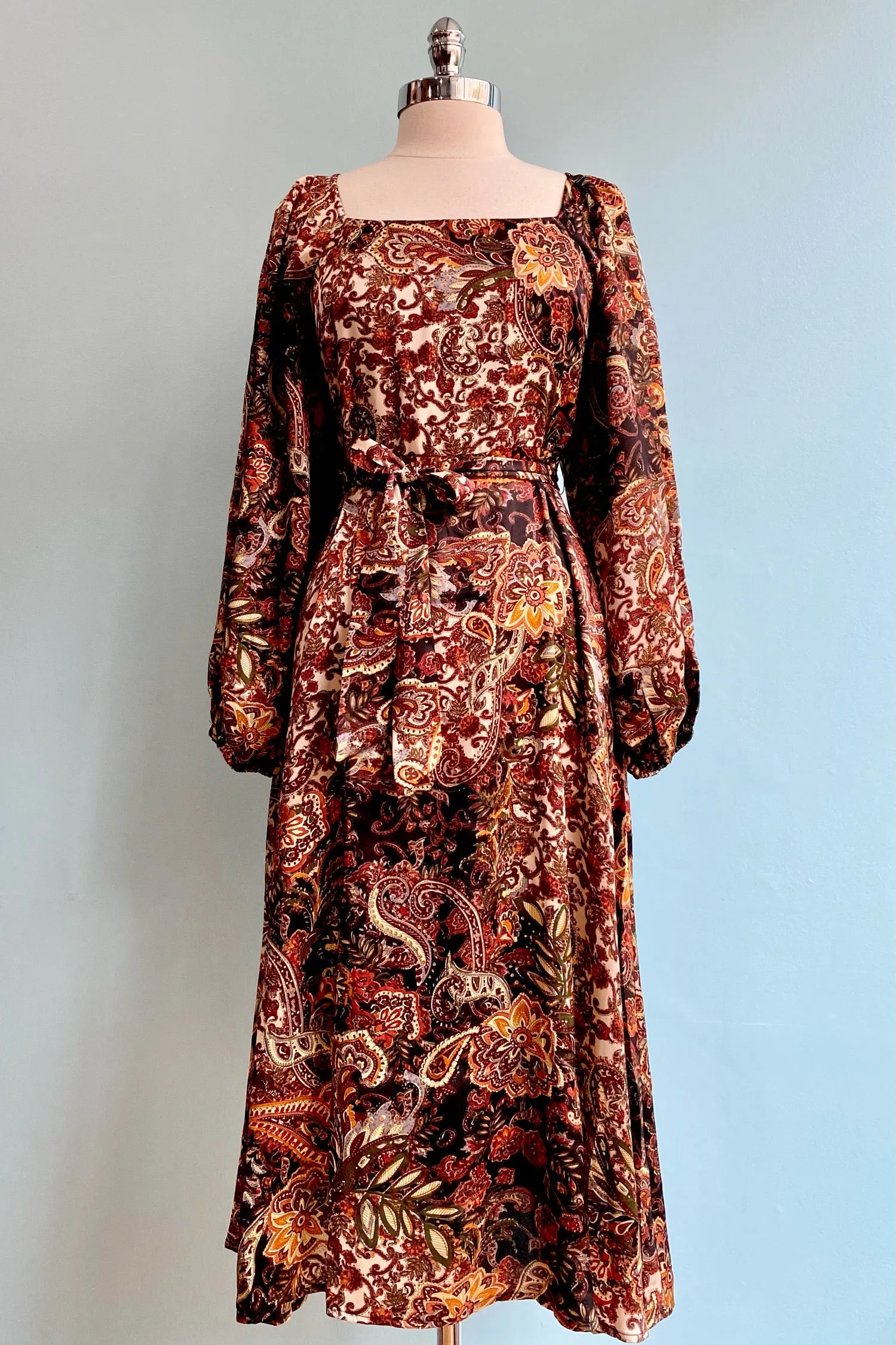 Final Sale Rust Paisley Dolce Dress by Traffic People