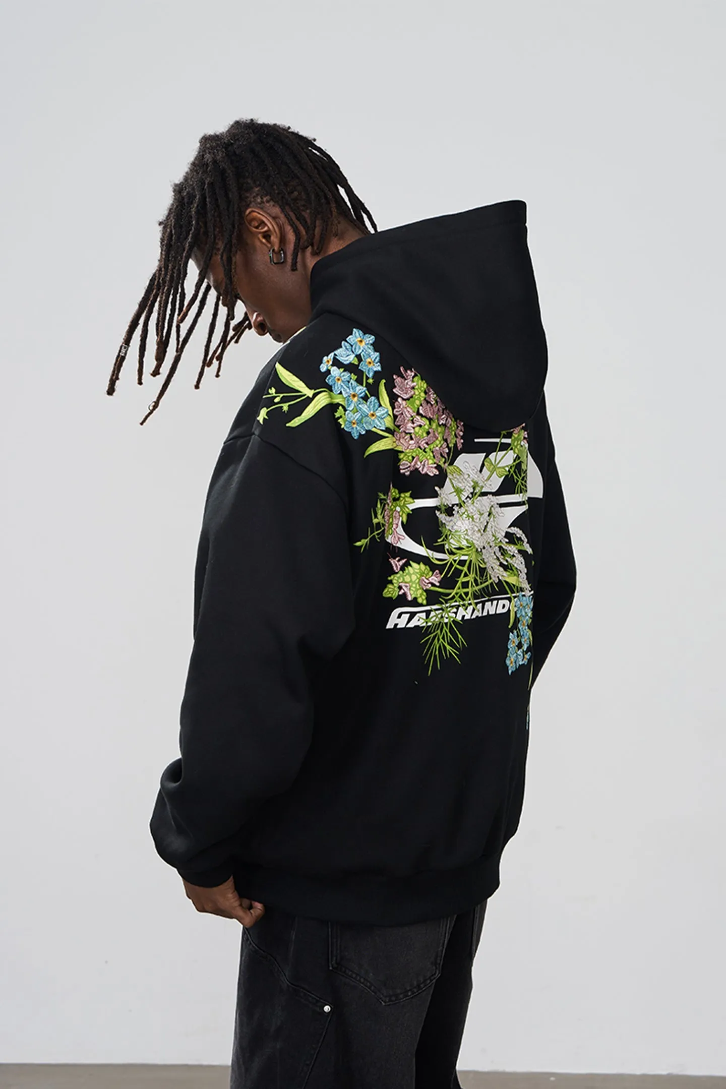 Floral Embroidered Hoodie