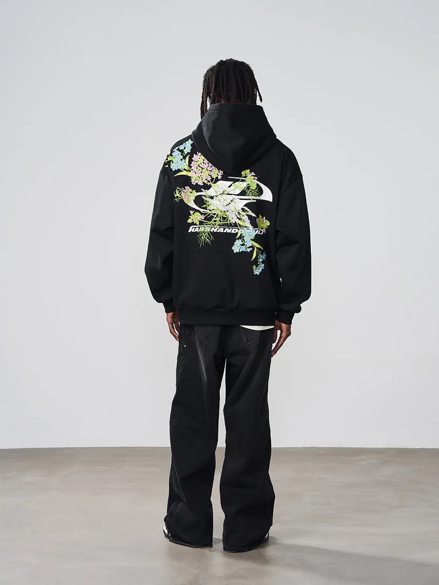 Floral Embroidered Hoodie