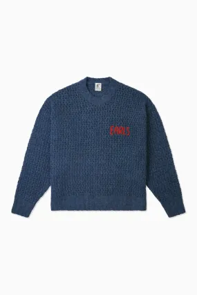 Fluffy Waffle Knit - Blue