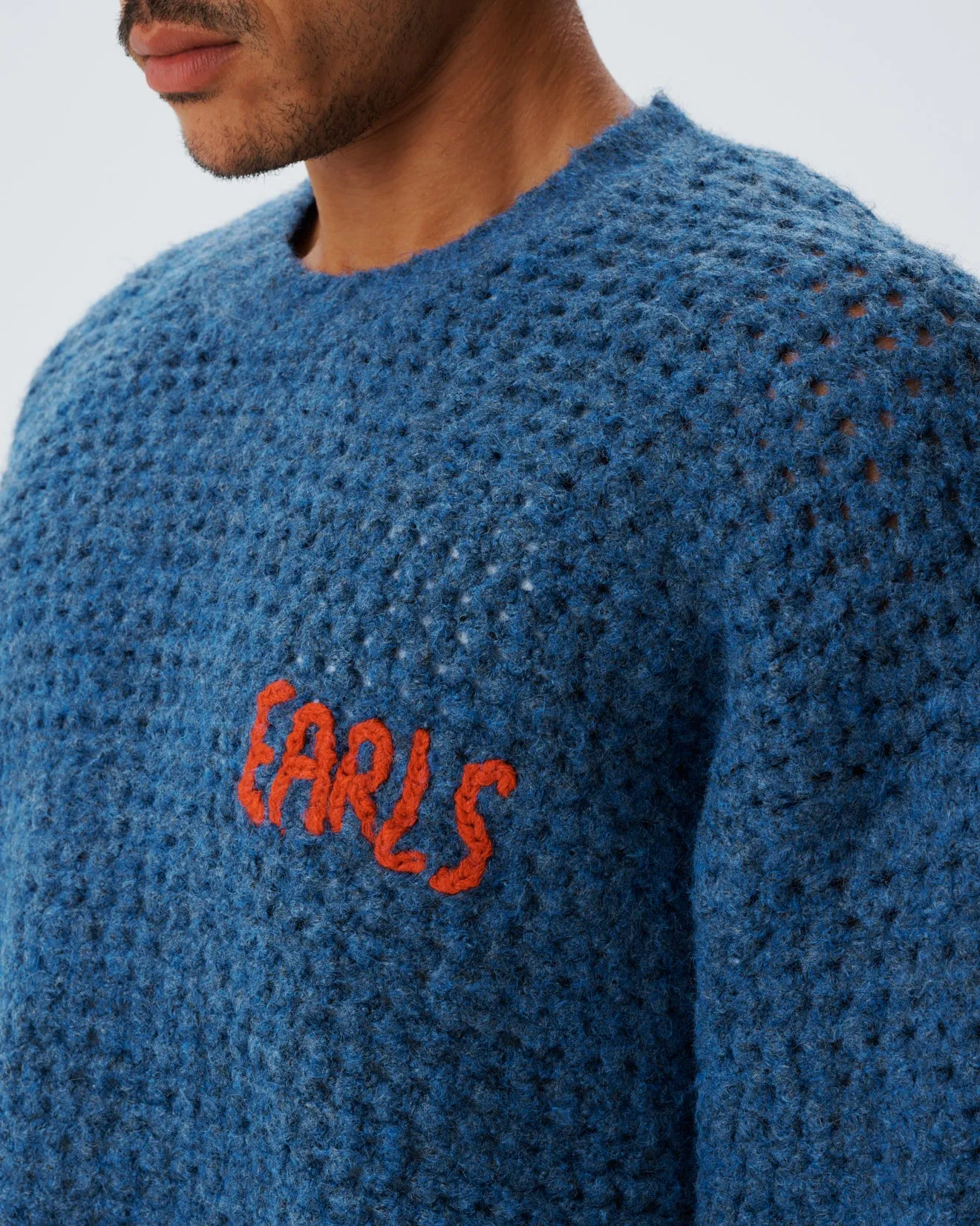 Fluffy Waffle Knit - Blue