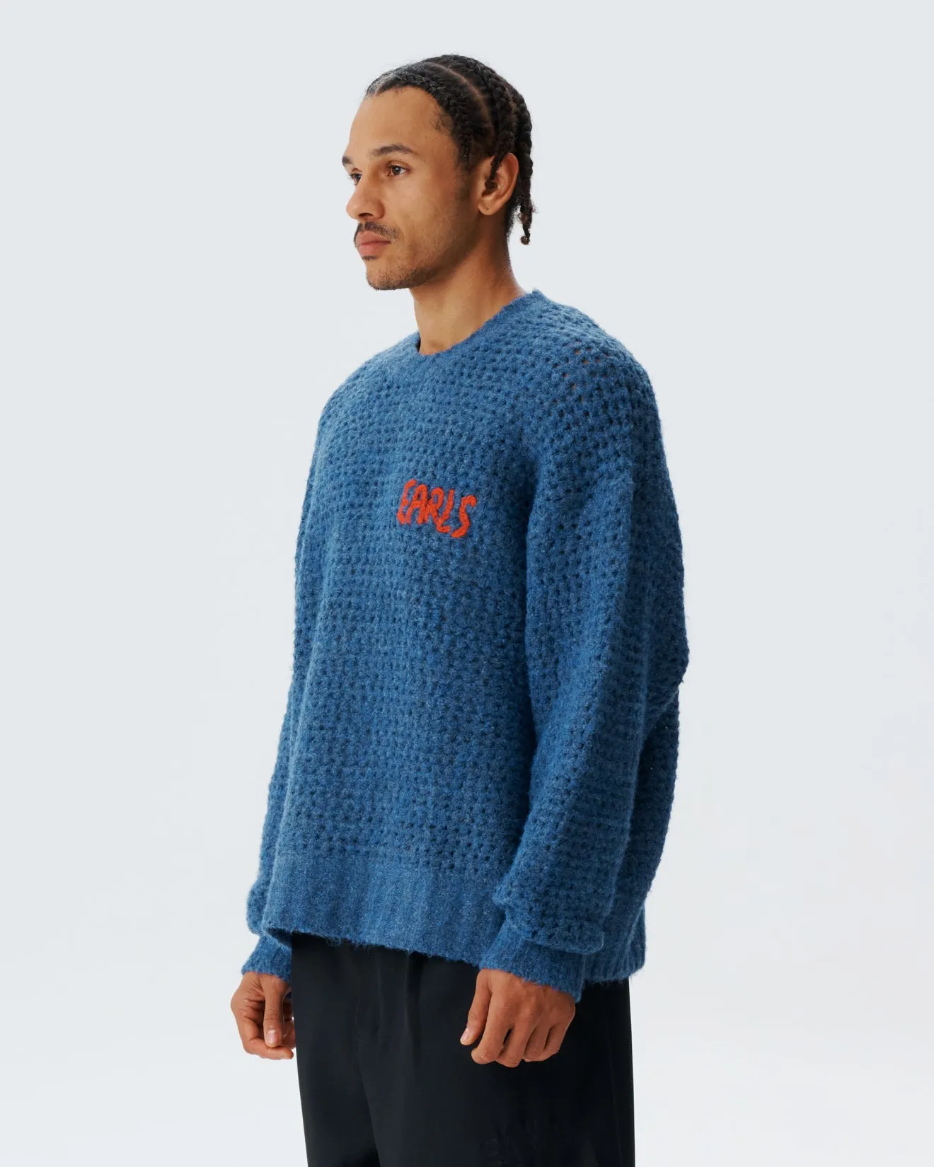 Fluffy Waffle Knit - Blue