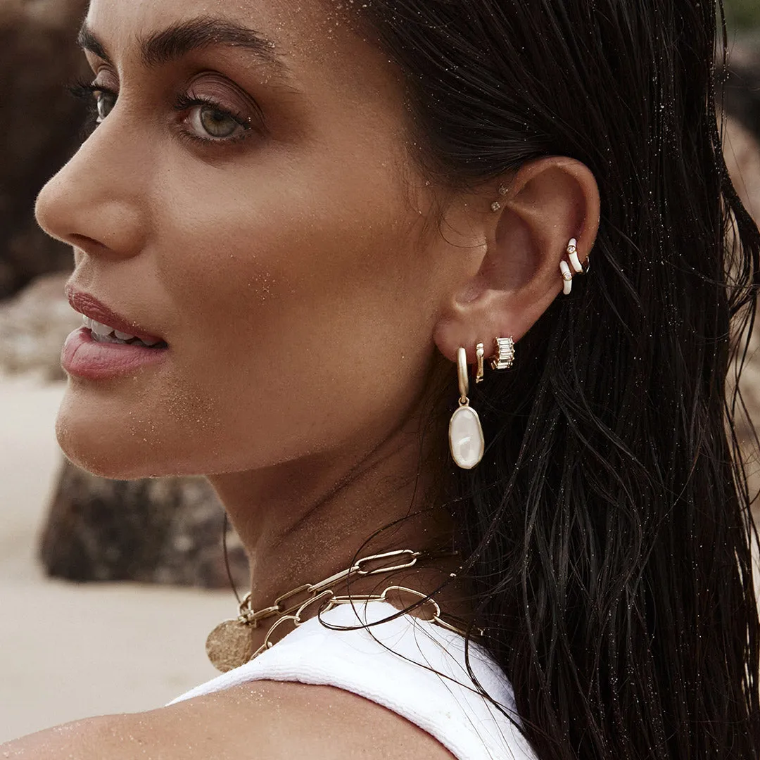 FREE-FORM MOTHER OF PEARL HOOPS