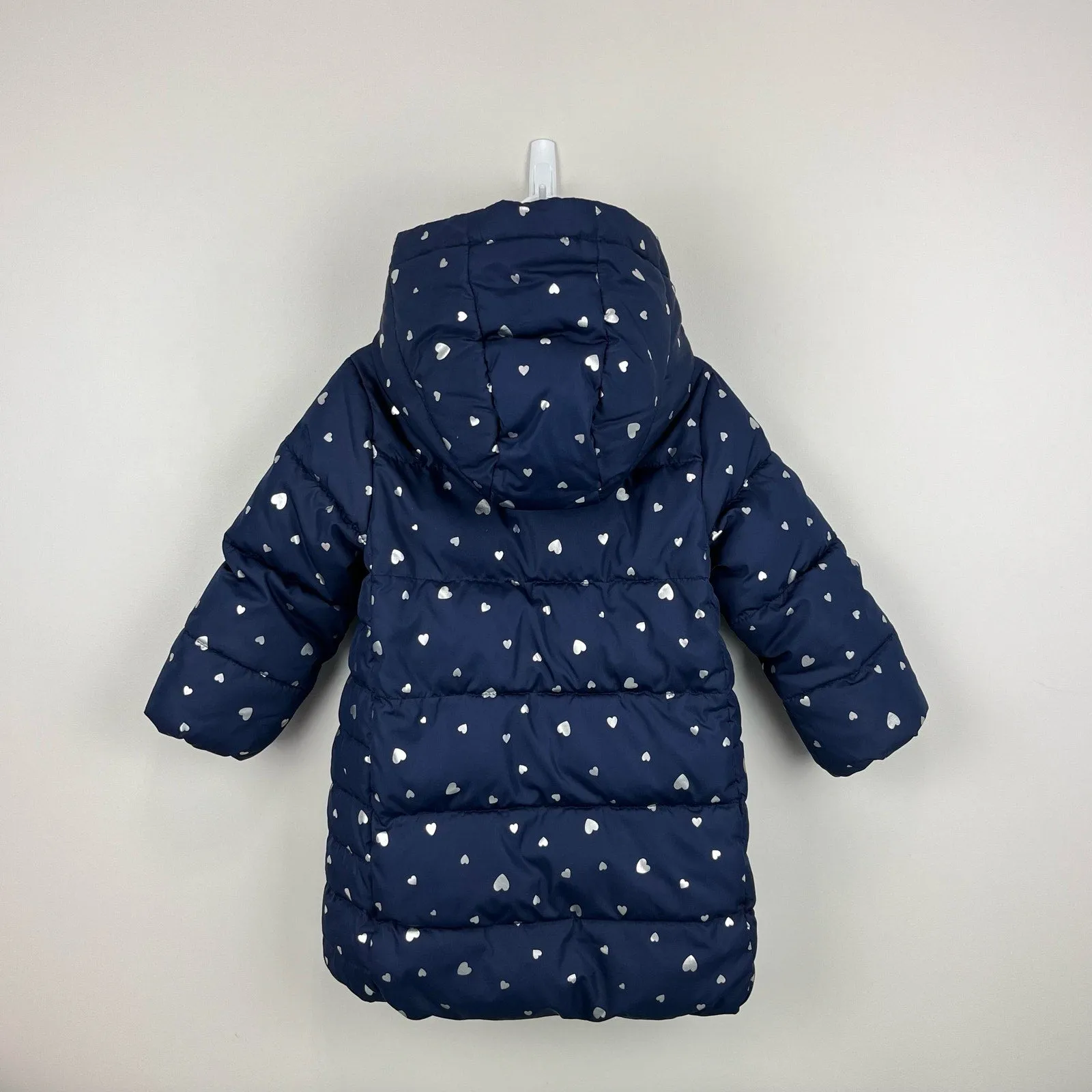 Gap Toddler Coldcontrol Ultra Max Down Puffer Navy Hearts 4T