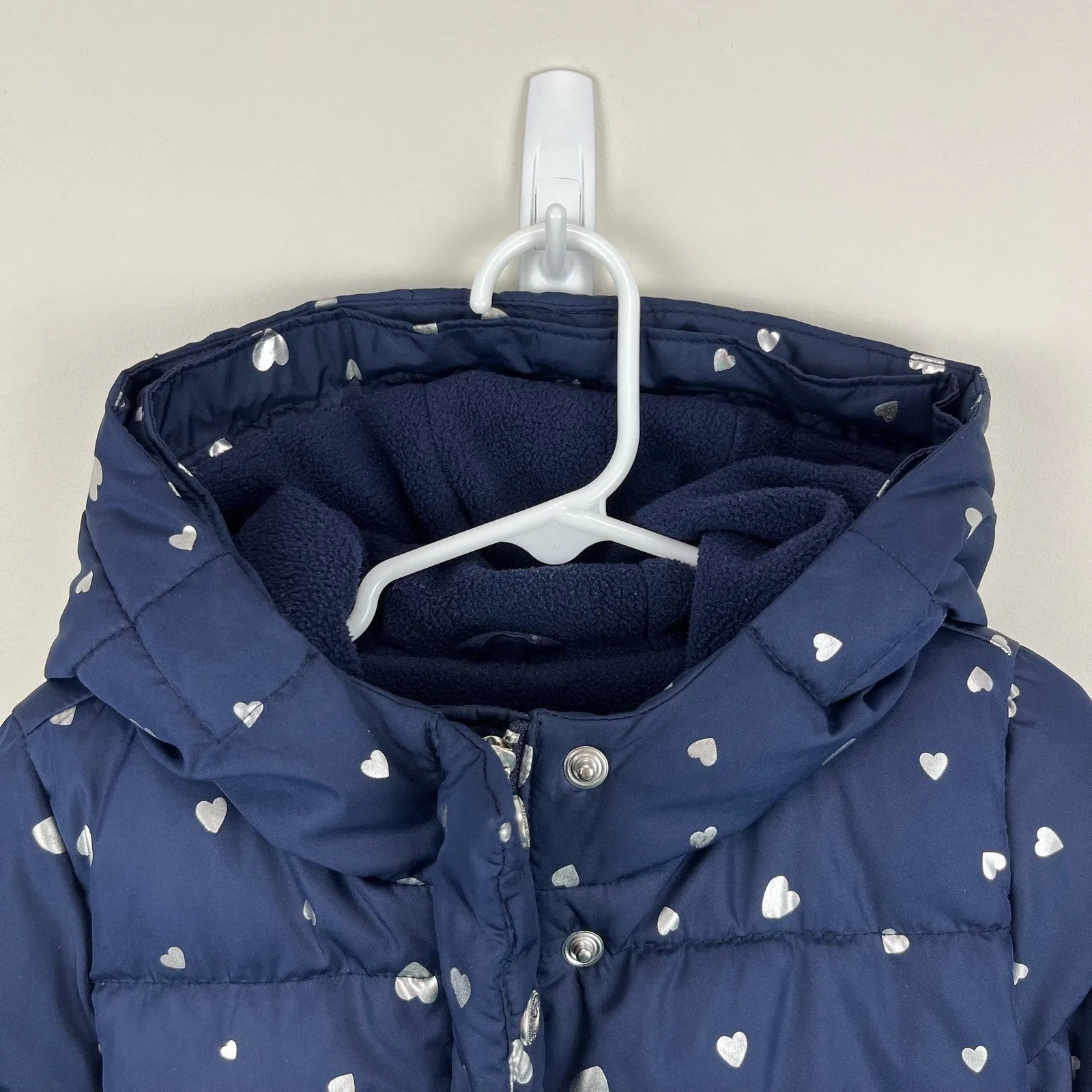 Gap Toddler Coldcontrol Ultra Max Down Puffer Navy Hearts 4T