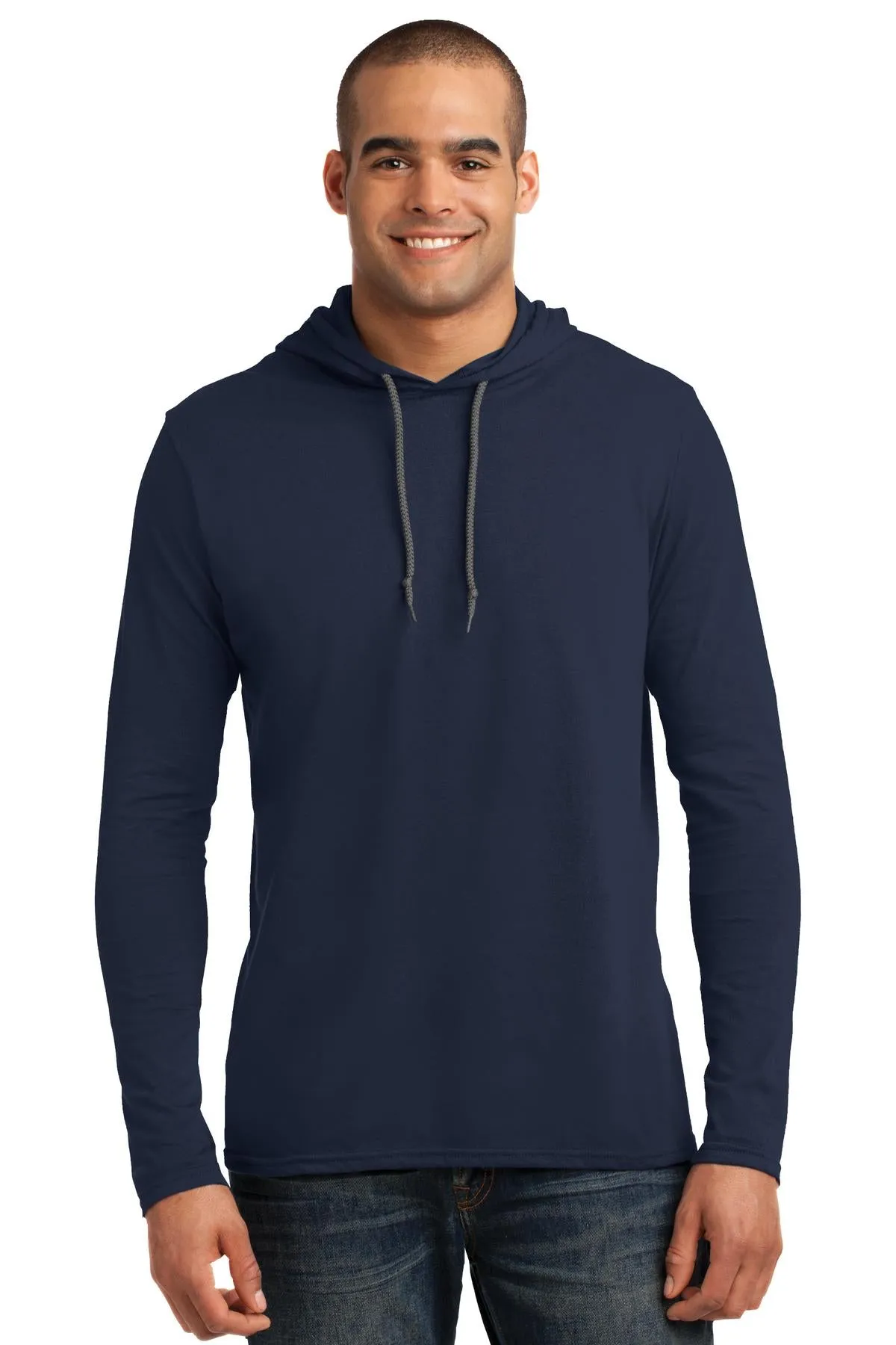 Gildan 100% Ring Spun Cotton Long Sleeve Hooded T-Shirt. 987