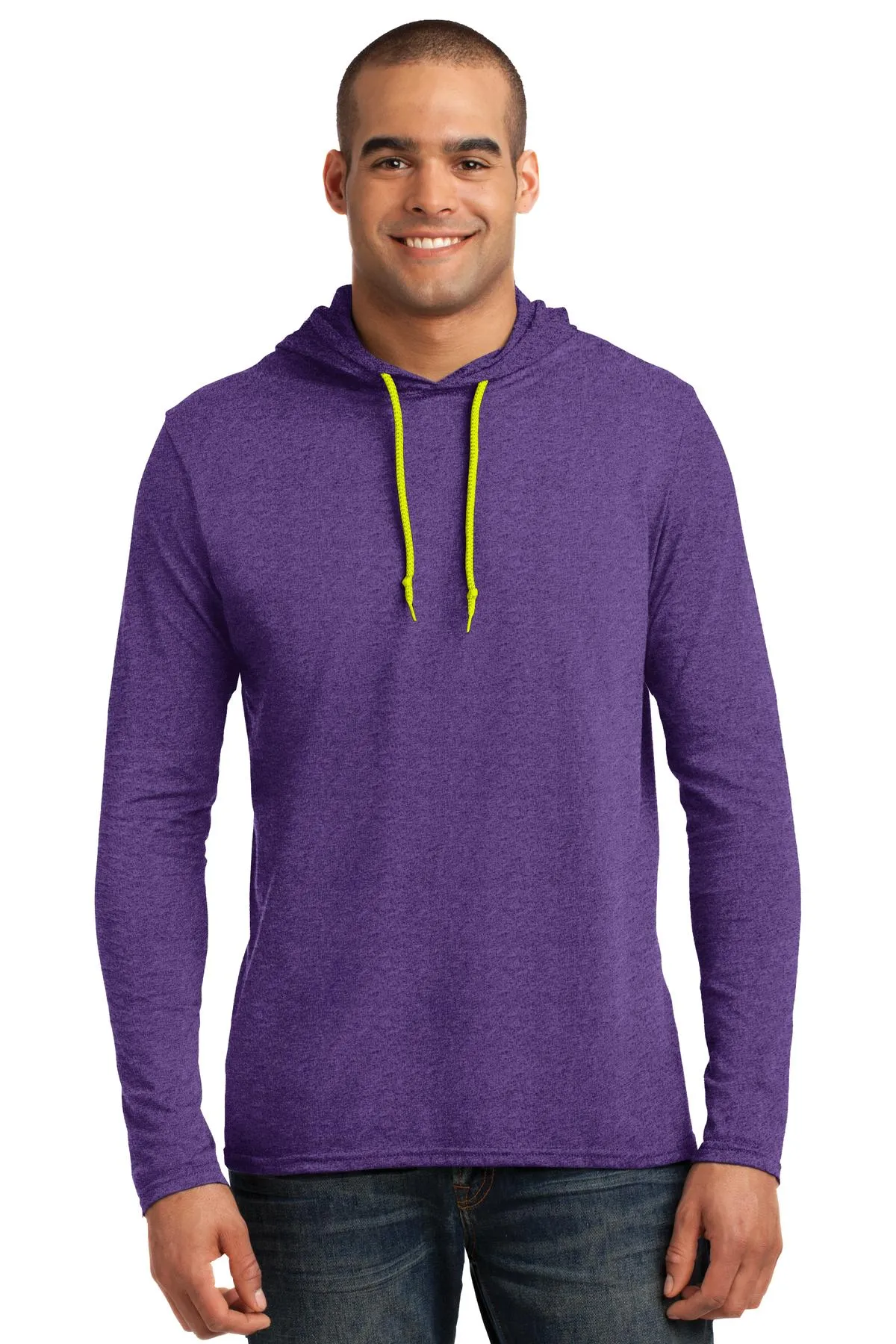 Gildan 100% Ring Spun Cotton Long Sleeve Hooded T-Shirt. 987