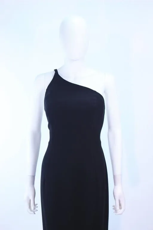 GIORGIO ARMANI Black Silk Asymmetrical Gown Size 44