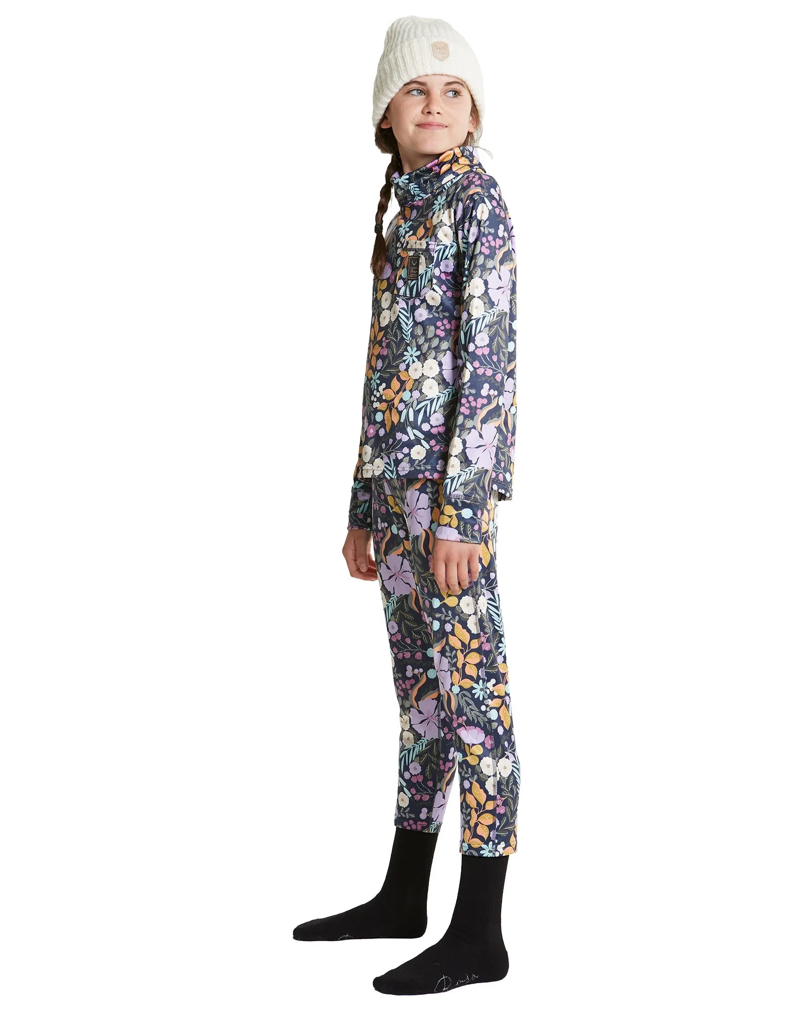 GIRLS CAPRI FUNNEL NECK - MULBERRY FLORAL