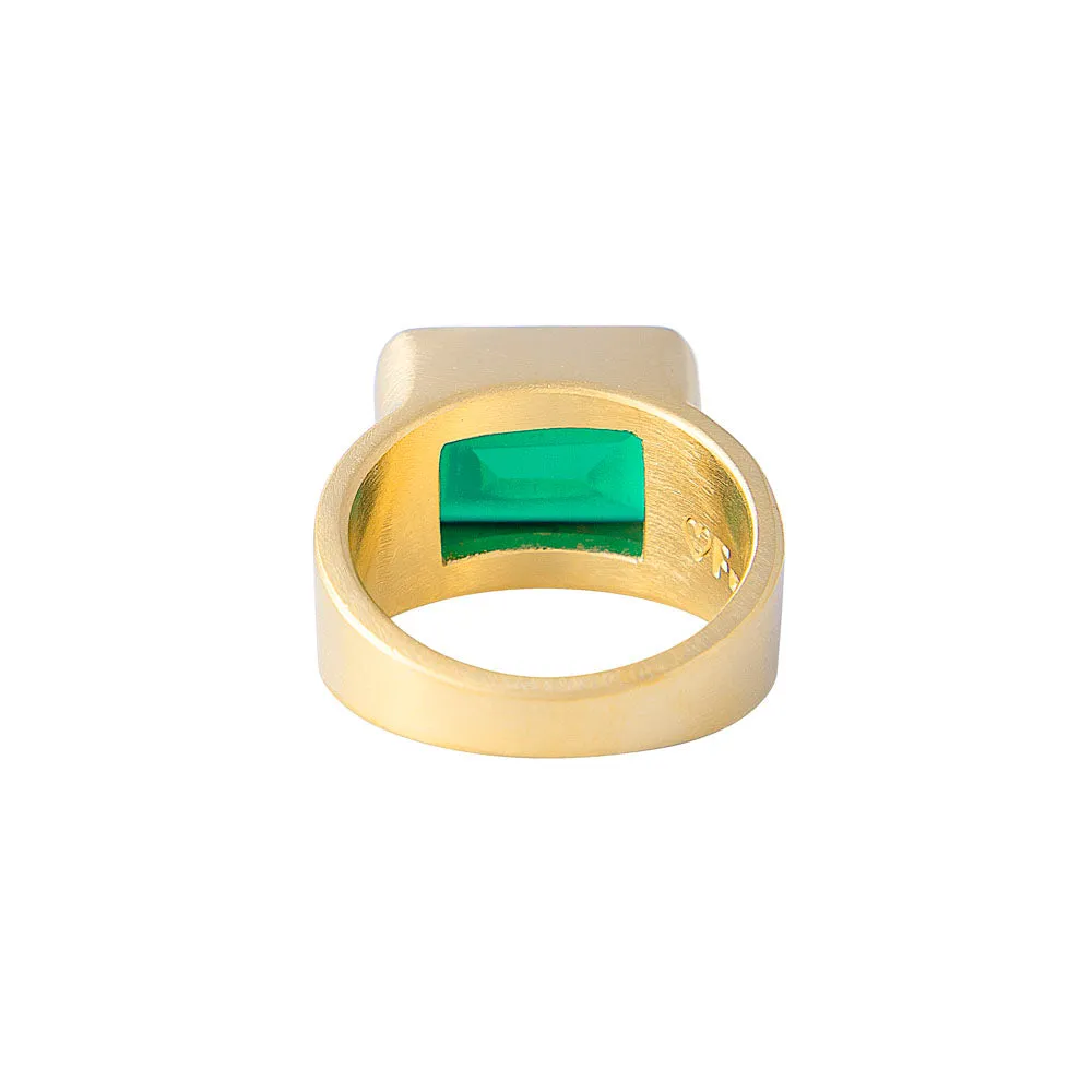 GREEN AGATE COCKTAIL RING