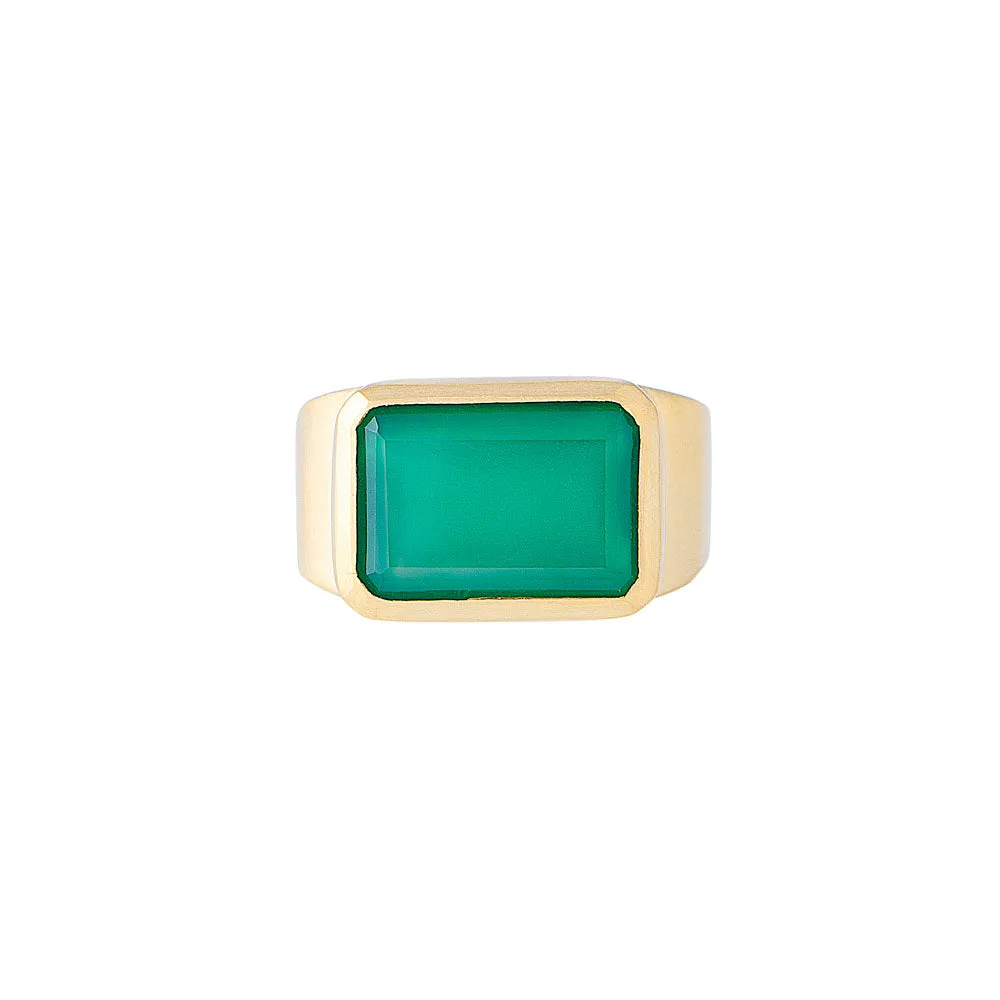 GREEN AGATE COCKTAIL RING