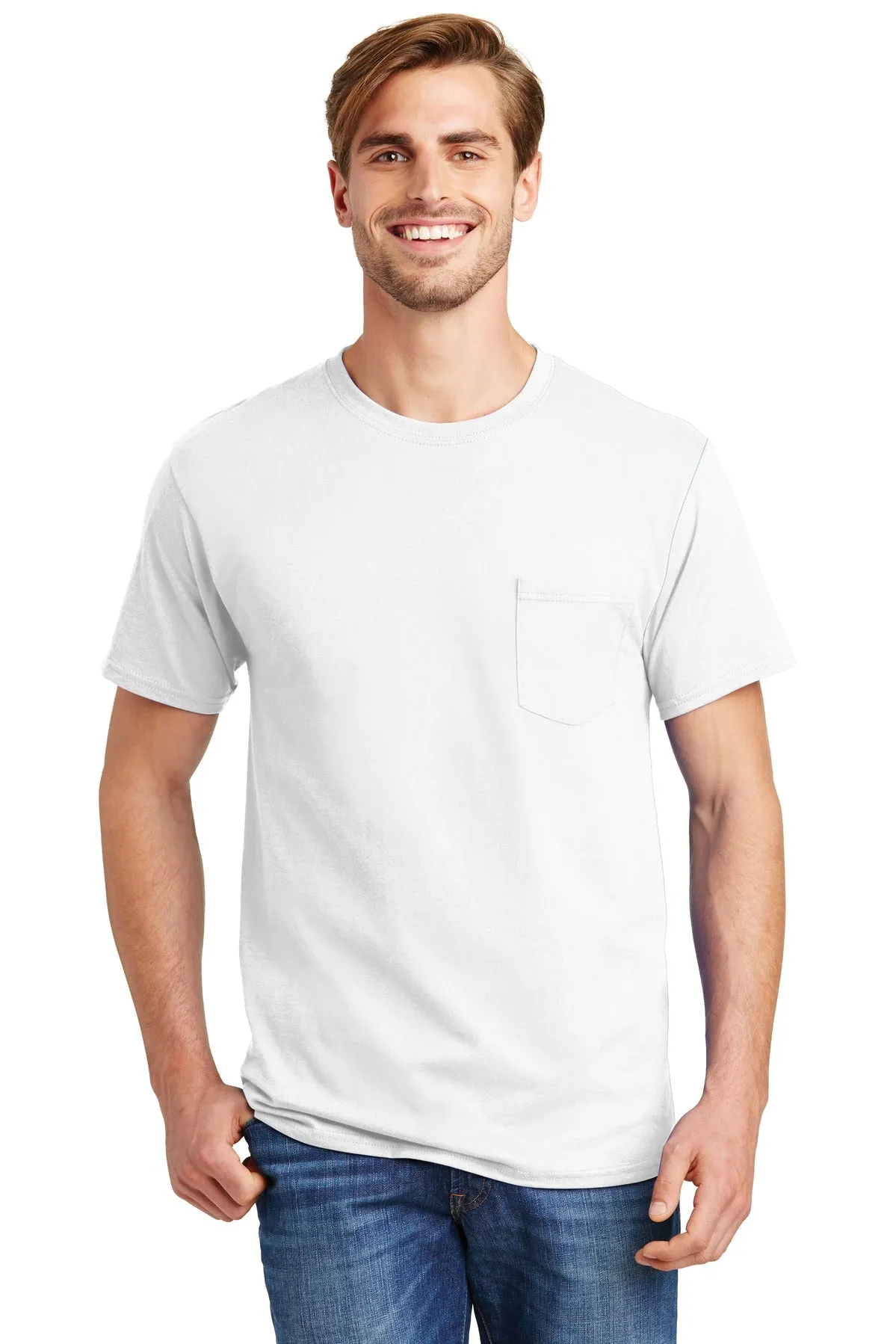 Hanes - Authentic 100% Cotton T-Shirt with Pocket. 5590