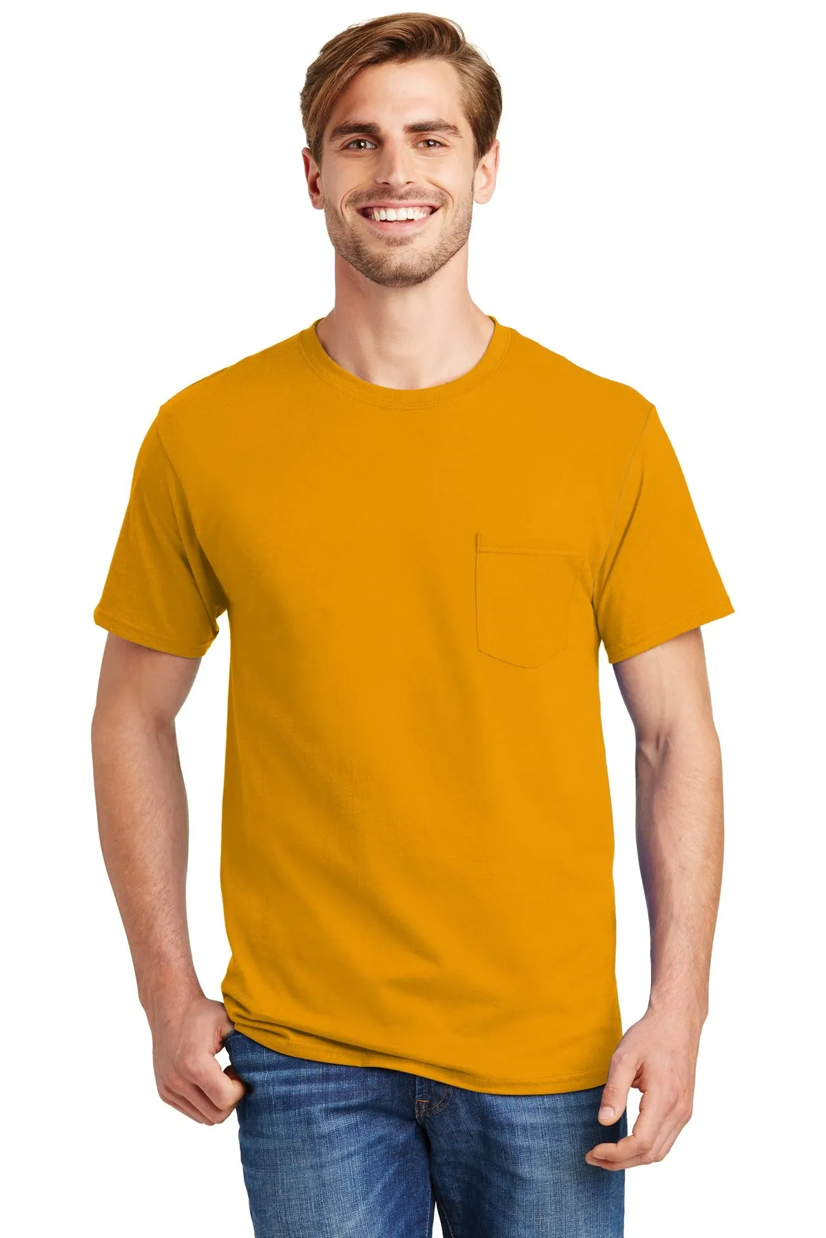 Hanes - Authentic 100% Cotton T-Shirt with Pocket. 5590