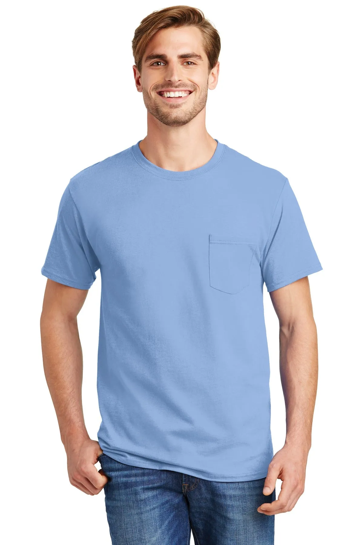 Hanes - Authentic 100% Cotton T-Shirt with Pocket. 5590