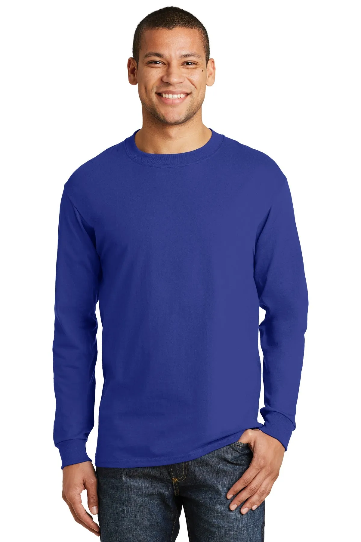 Hanes Beefy-T - 100% Cotton Long Sleeve T-Shirt. 5186