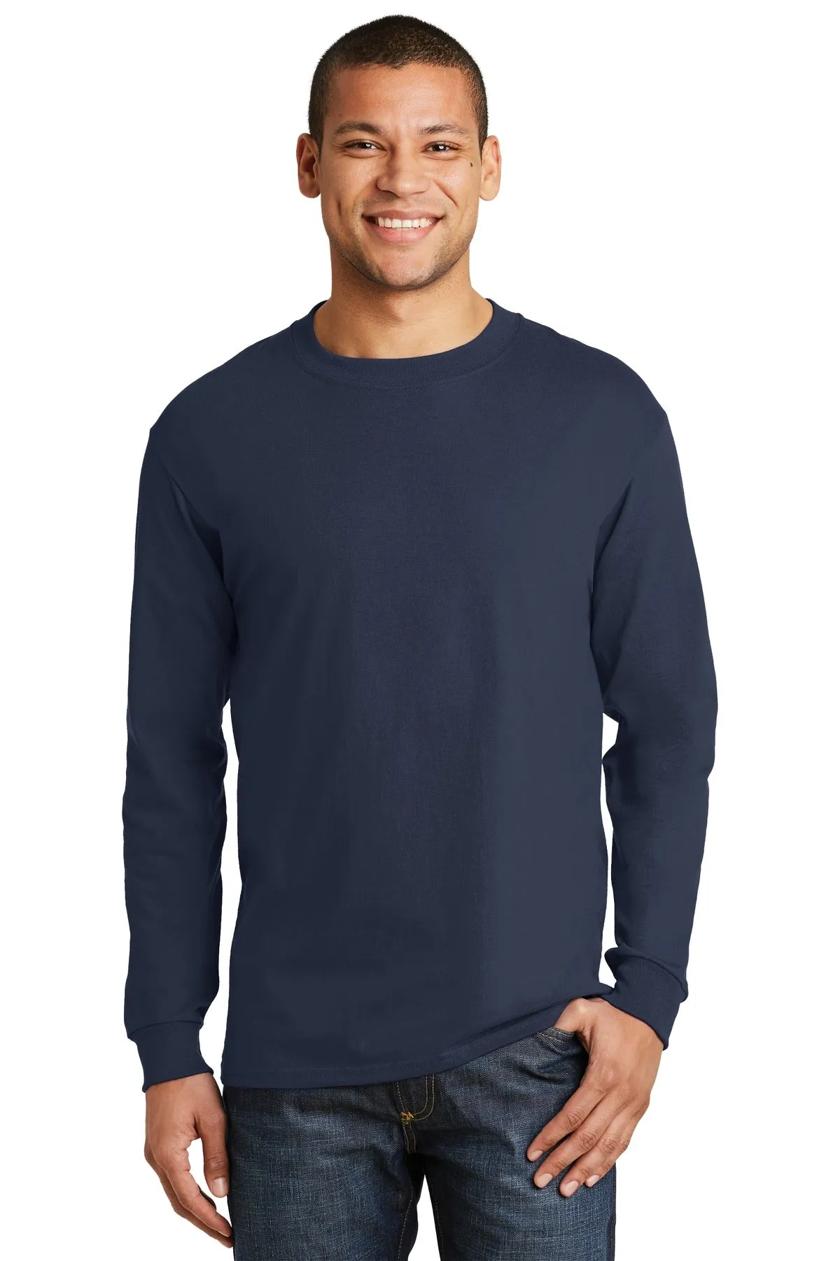 Hanes Beefy-T - 100% Cotton Long Sleeve T-Shirt. 5186