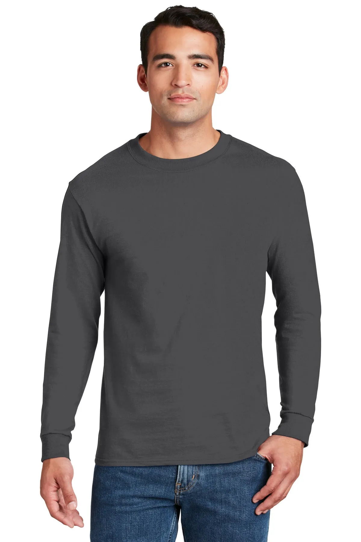 Hanes Beefy-T - 100% Cotton Long Sleeve T-Shirt. 5186