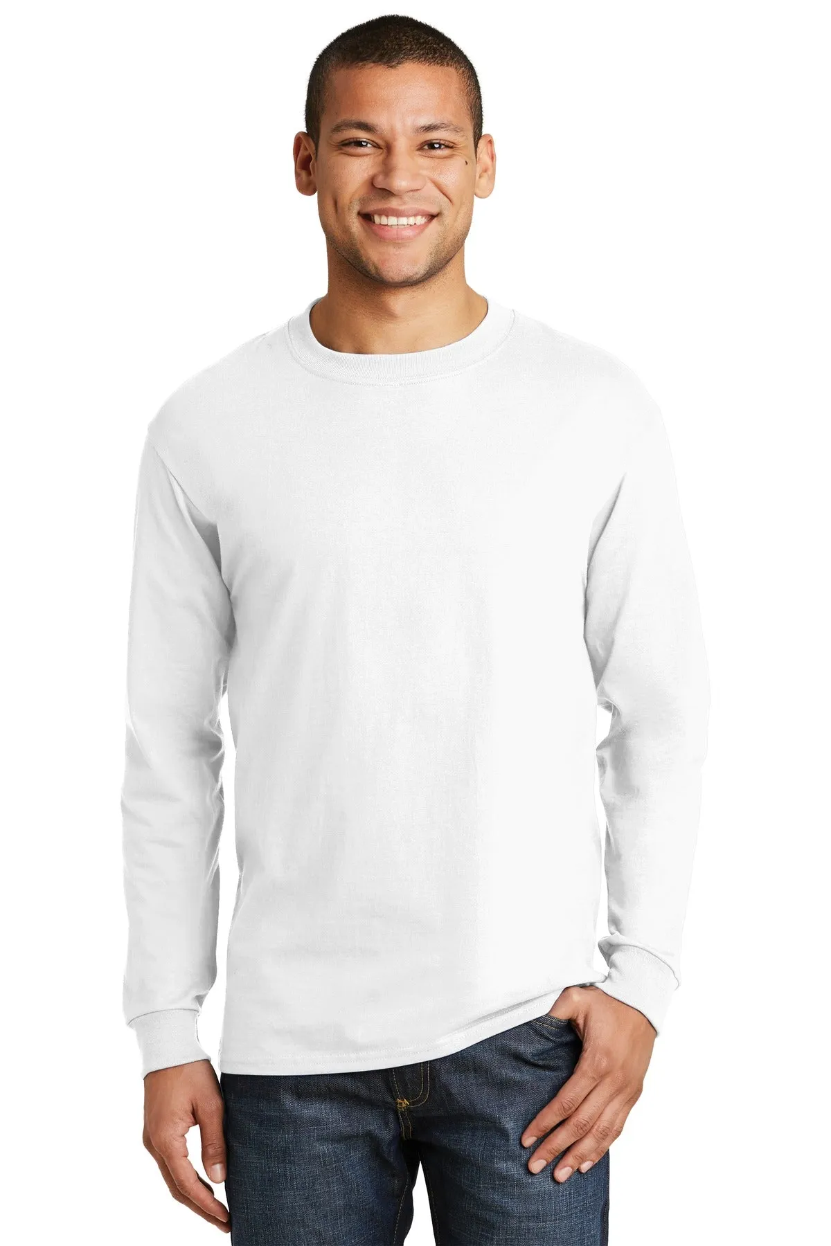 Hanes Beefy-T - 100% Cotton Long Sleeve T-Shirt. 5186