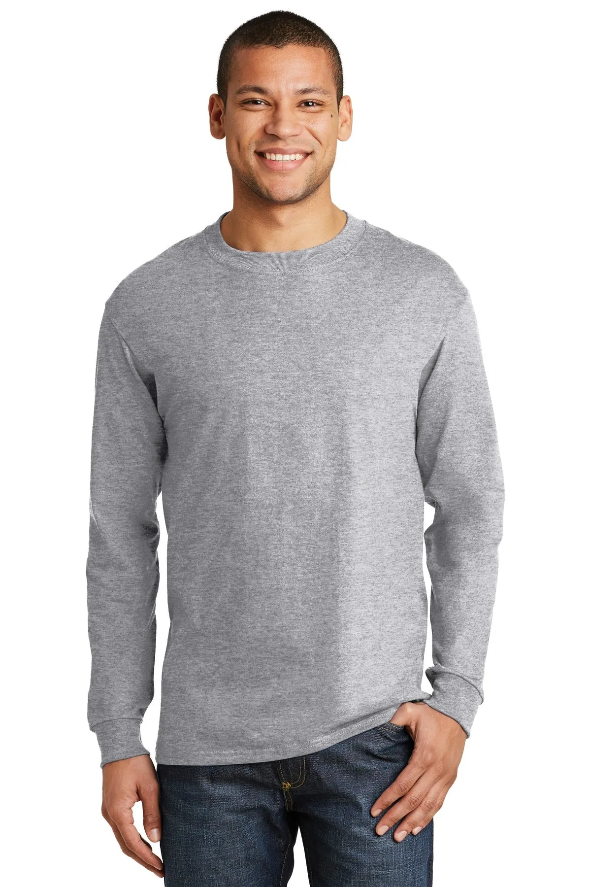 Hanes Beefy-T - 100% Cotton Long Sleeve T-Shirt. 5186