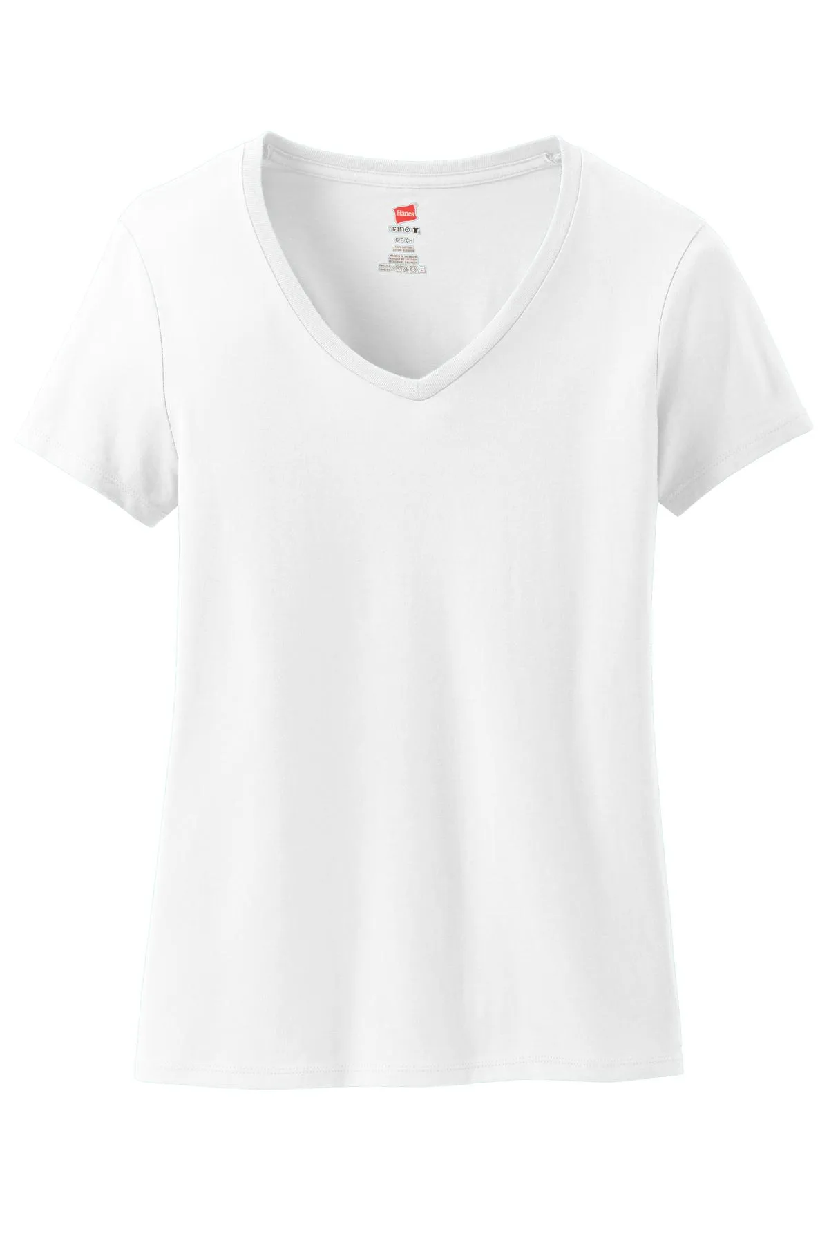 Hanes Ladies Perfect-T Cotton V-Neck T-Shirt. S04V