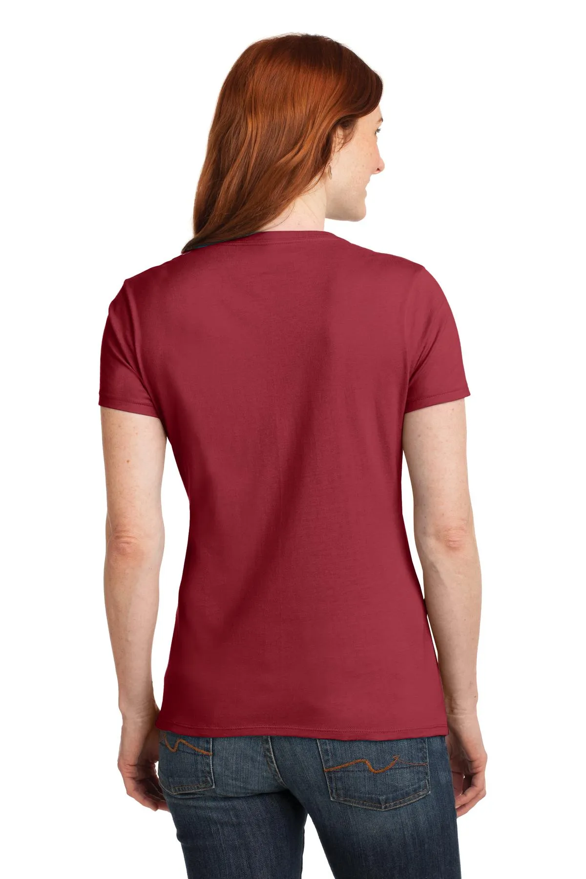 Hanes Ladies Perfect-T Cotton V-Neck T-Shirt. S04V