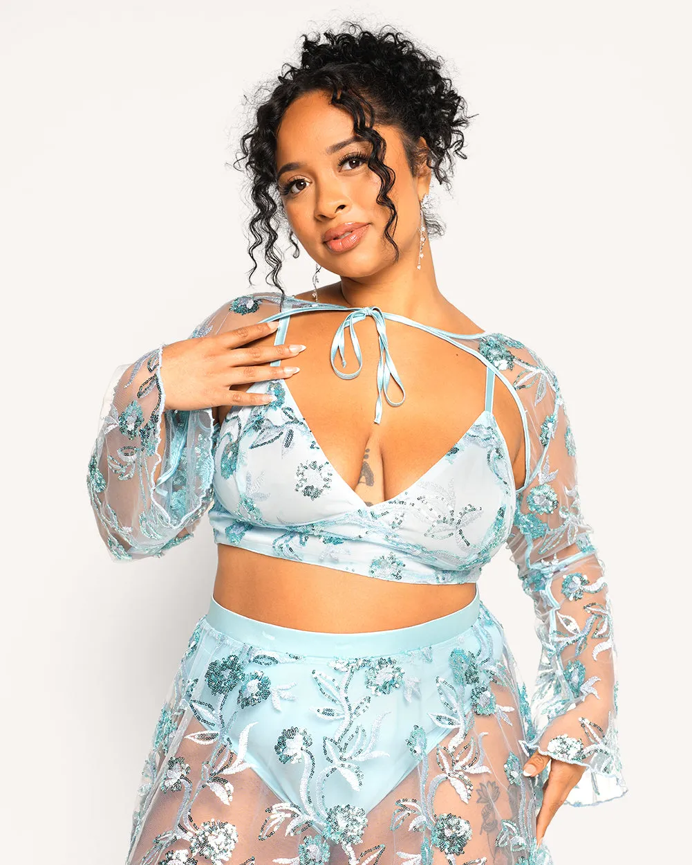 Heaven's Dust Tie-Front Ultra Crop Top