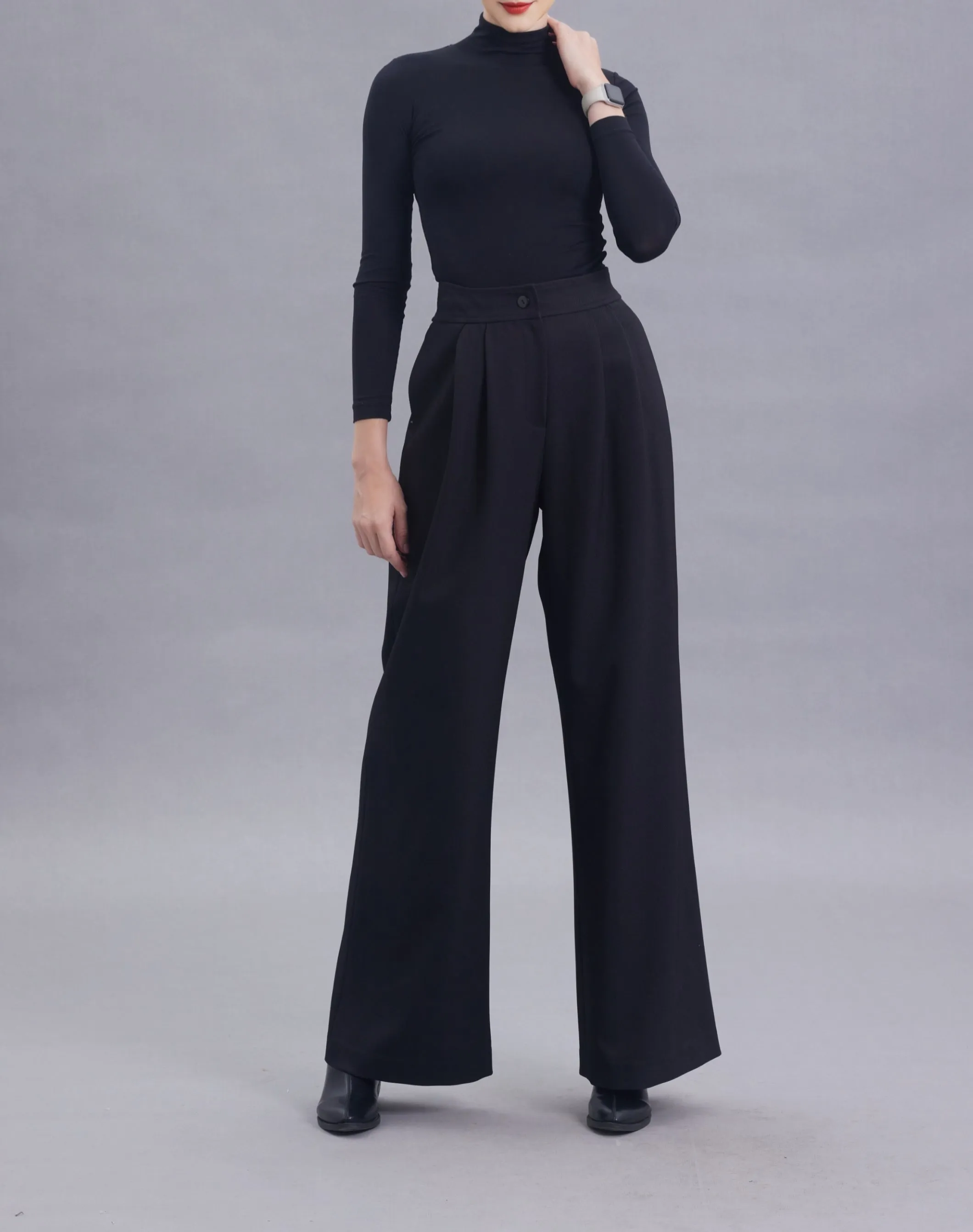 Helena Twill Wide-legged Long Pants