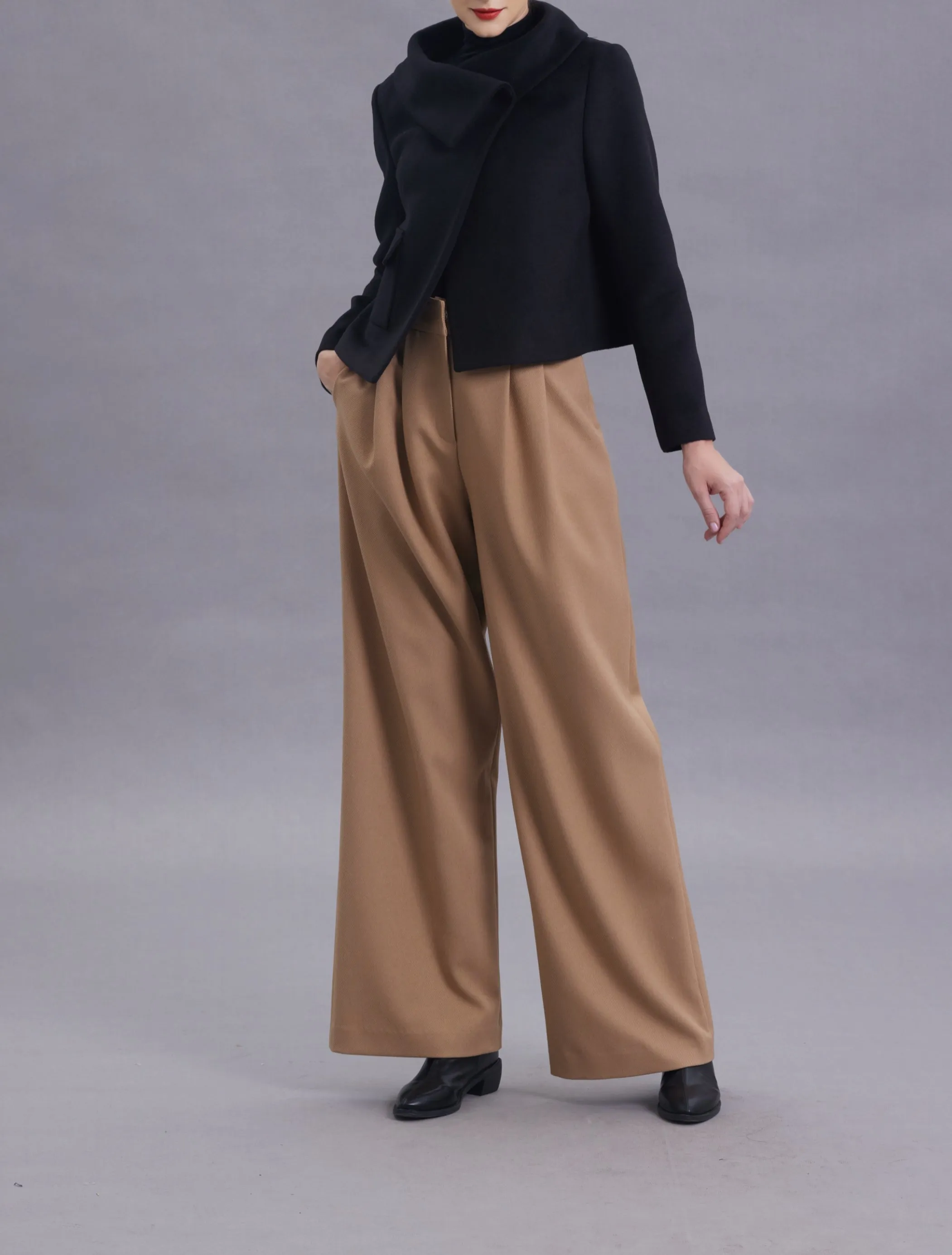 Helena Twill Wide-legged Long Pants