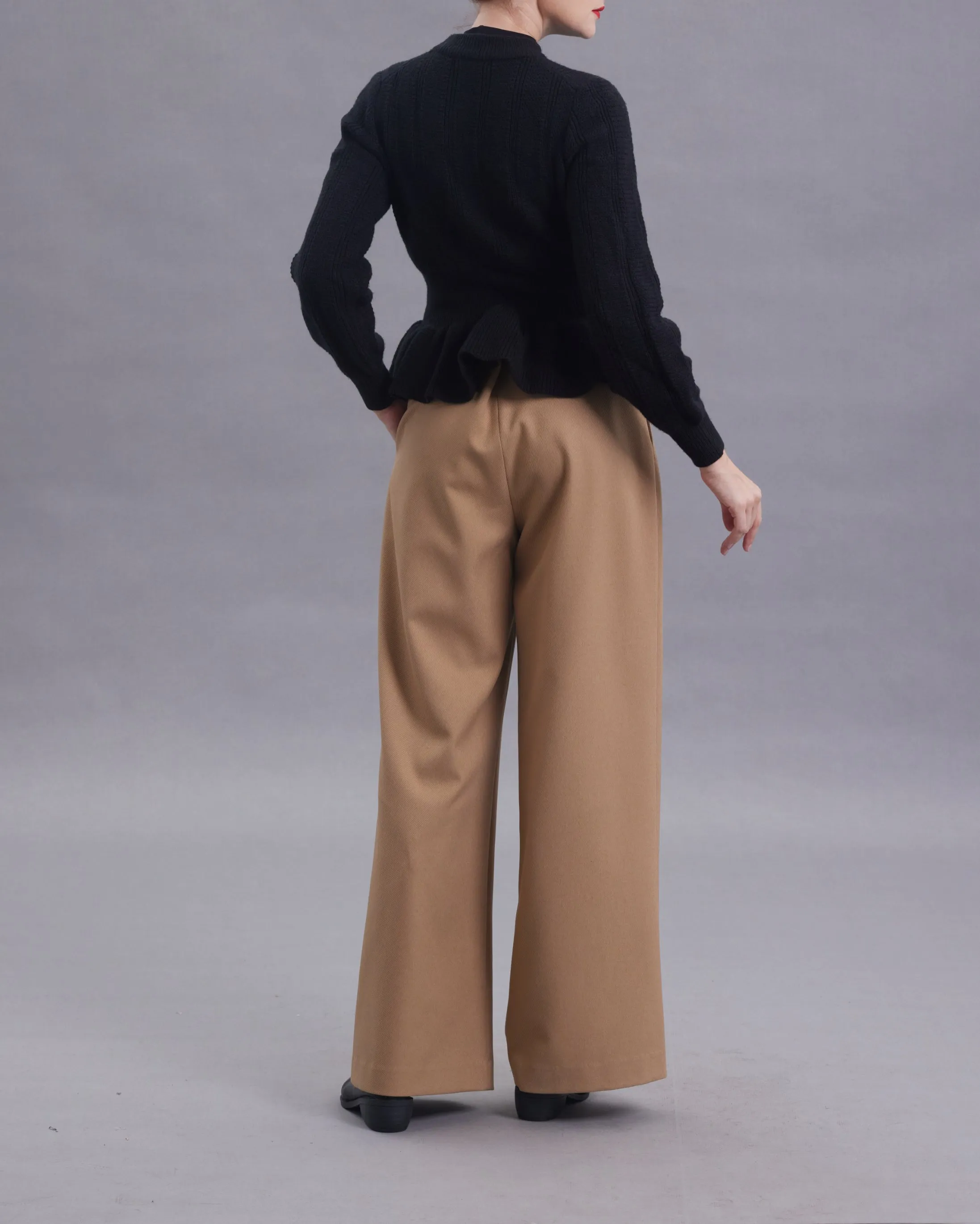 Helena Twill Wide-legged Long Pants