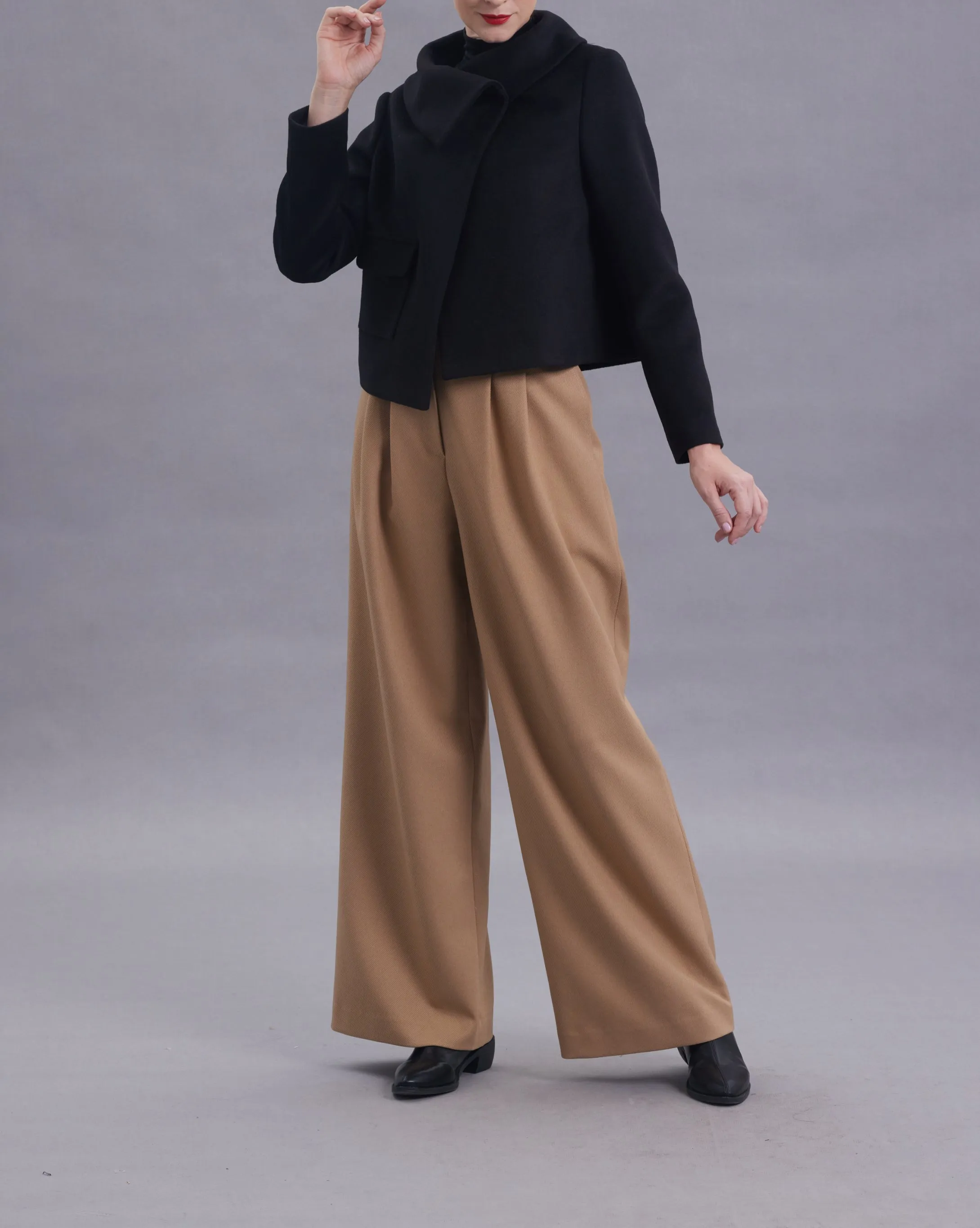 Helena Twill Wide-legged Long Pants