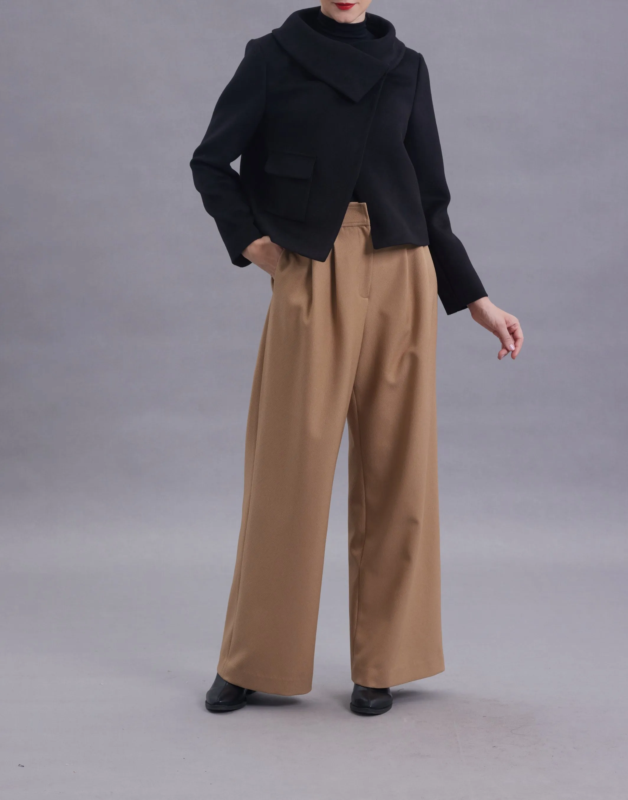 Helena Twill Wide-legged Long Pants