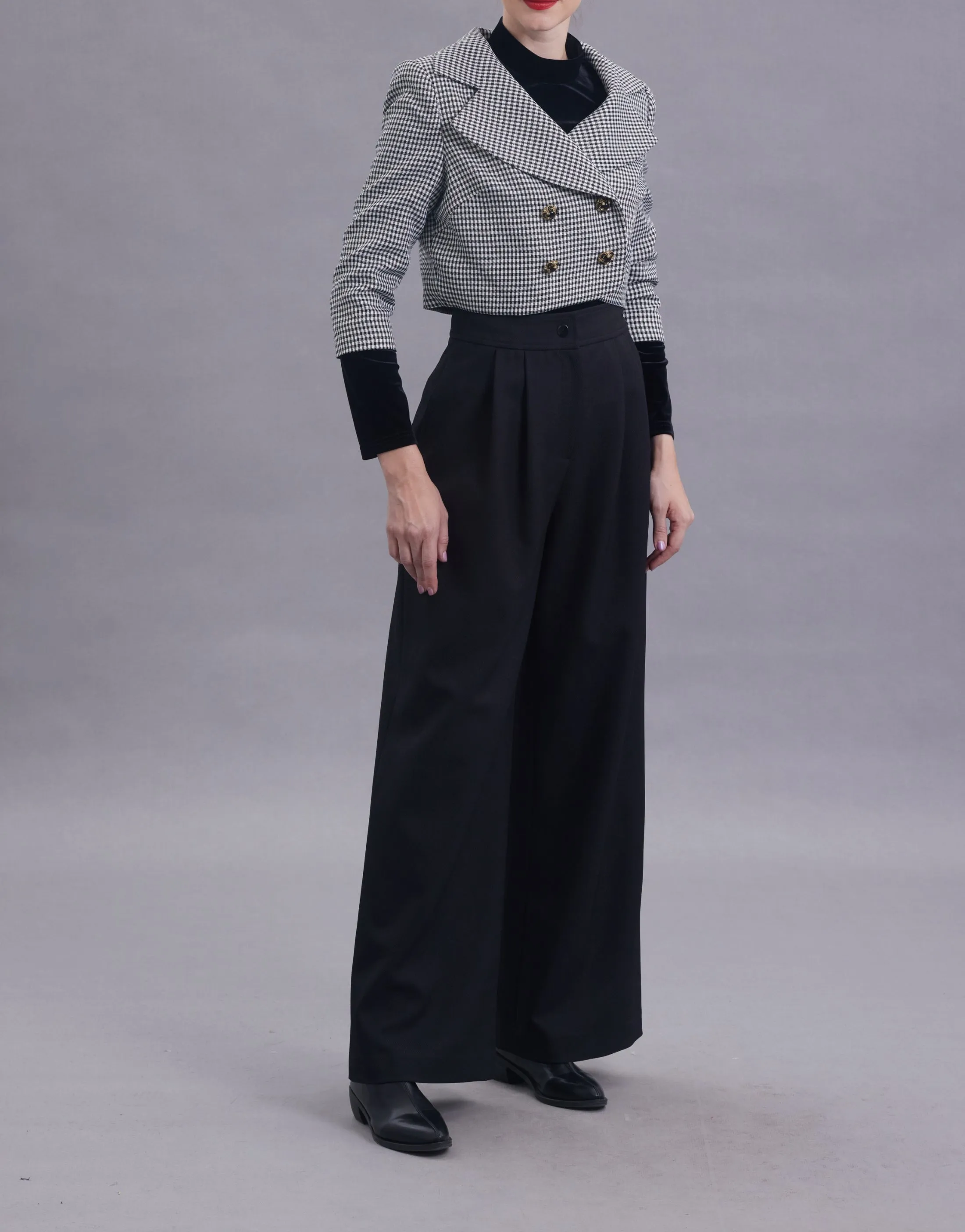 Helena Twill Wide-legged Long Pants