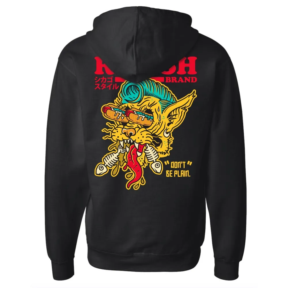 Hot dog Cat - Don't be Plain. - Heavyweight Hoodie