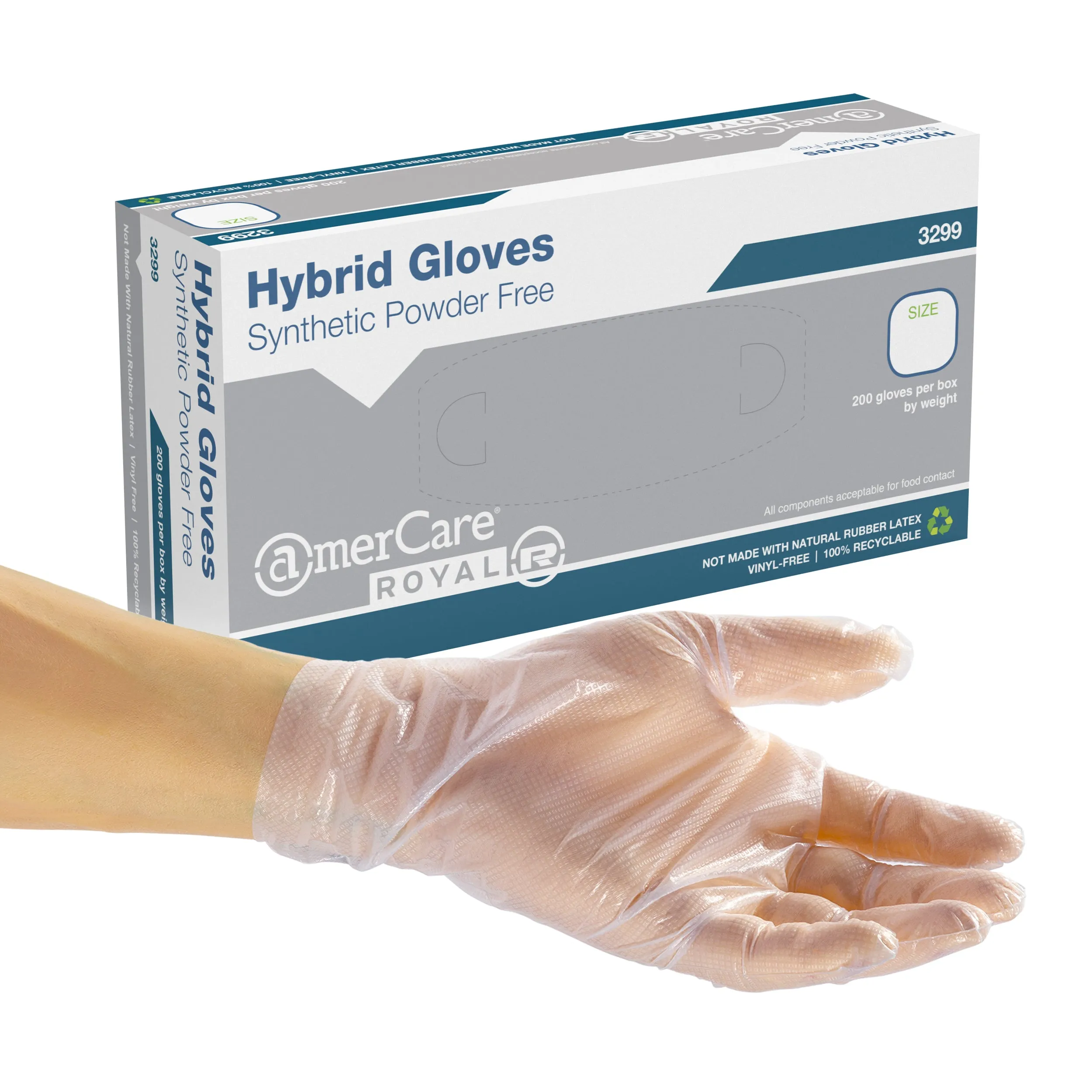 Hybrid Powder Free 1.0 Gloves, Case of 1,000 (XXL: 900)