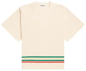 Jil Sander Stripe-Print Colored T-Shirt Beige