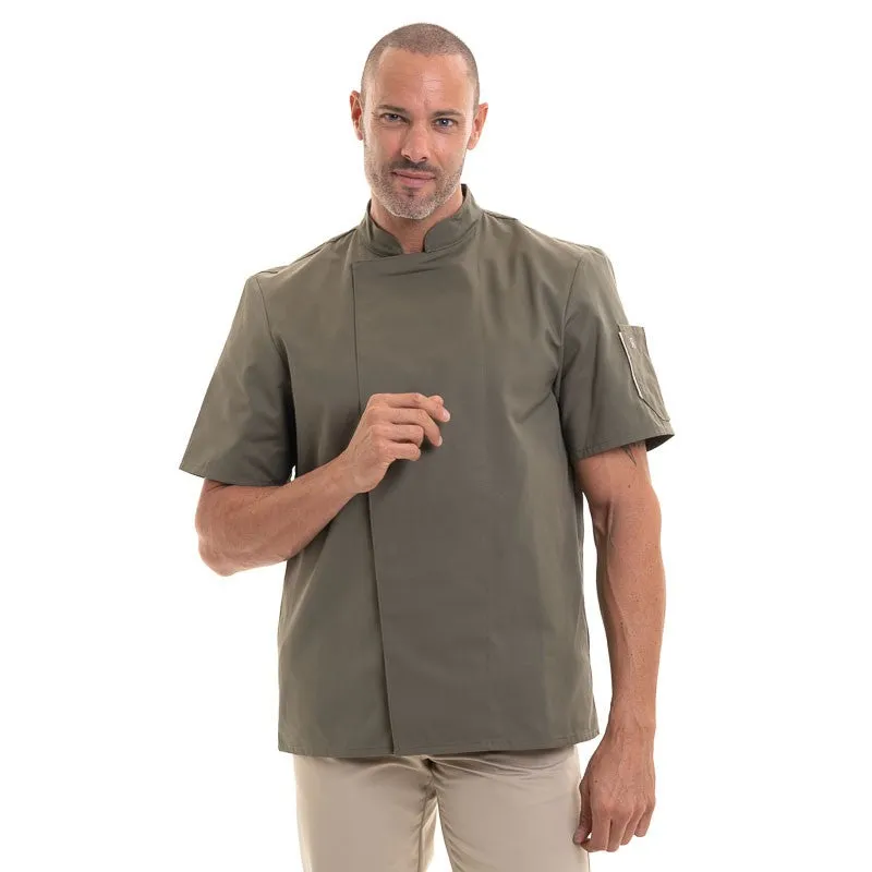 Khaki Short Sleeve Chef's Coat Nero - ROBUR