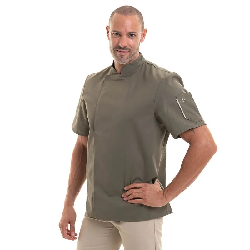 Khaki Short Sleeve Chef's Coat Nero - ROBUR