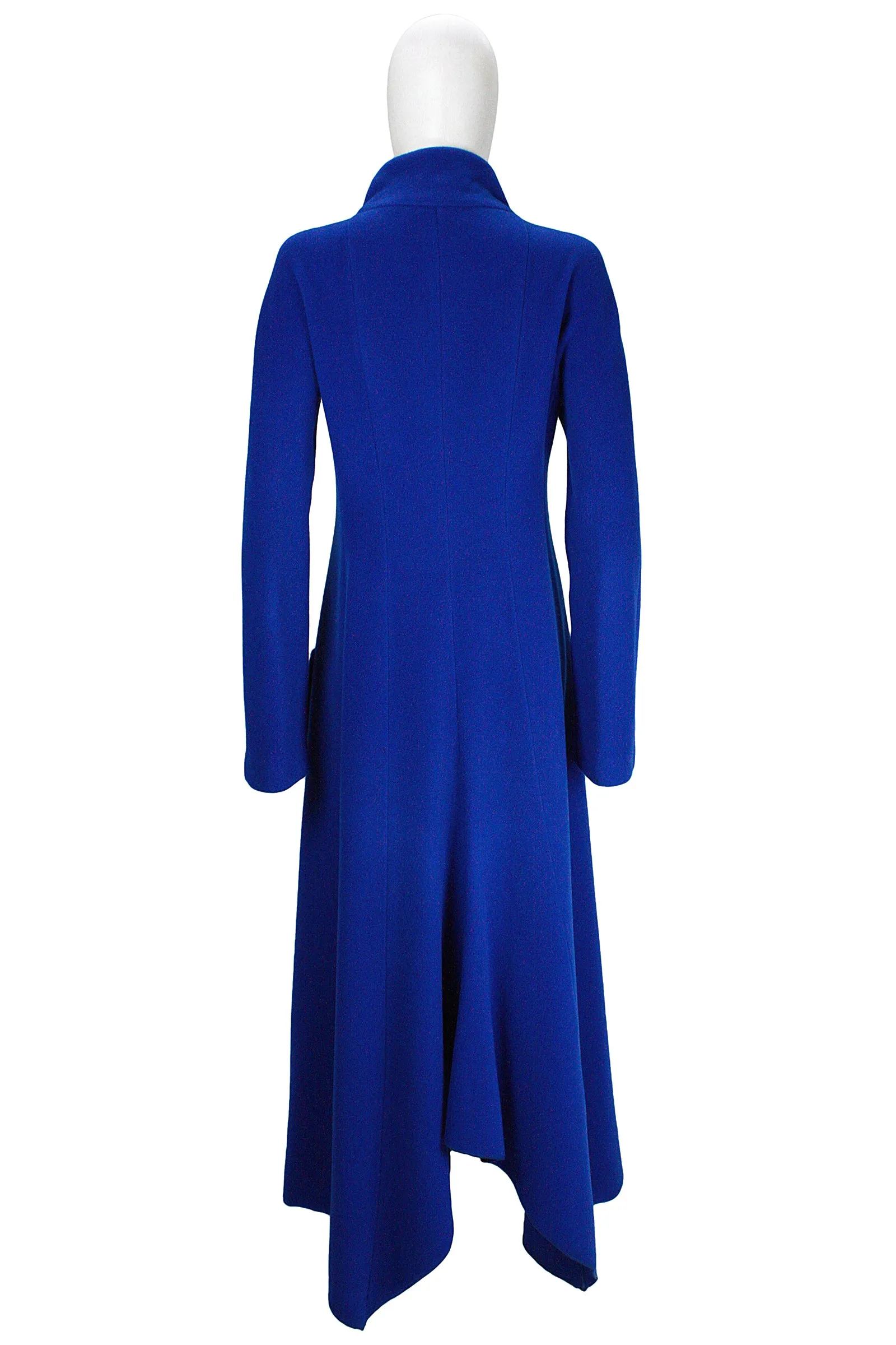 KRIZIA 1980s Royal Blue Two-Way Zipper Wool Coat