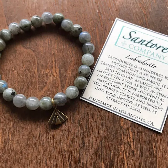 Labradorite Bead Mala Bracelet