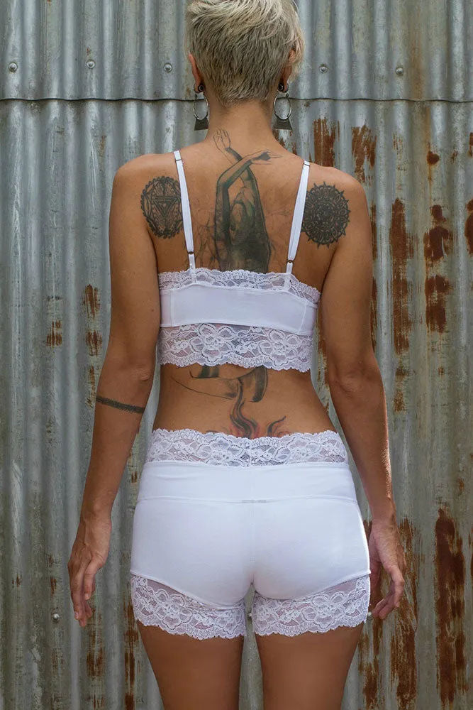 Lace Crop - White