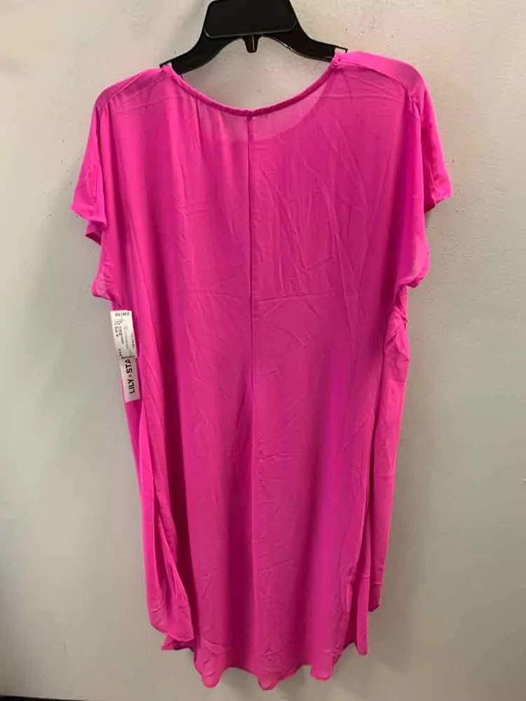 LILLY STAR Tops Size M HOT PINK CAP SLEEVE TOP