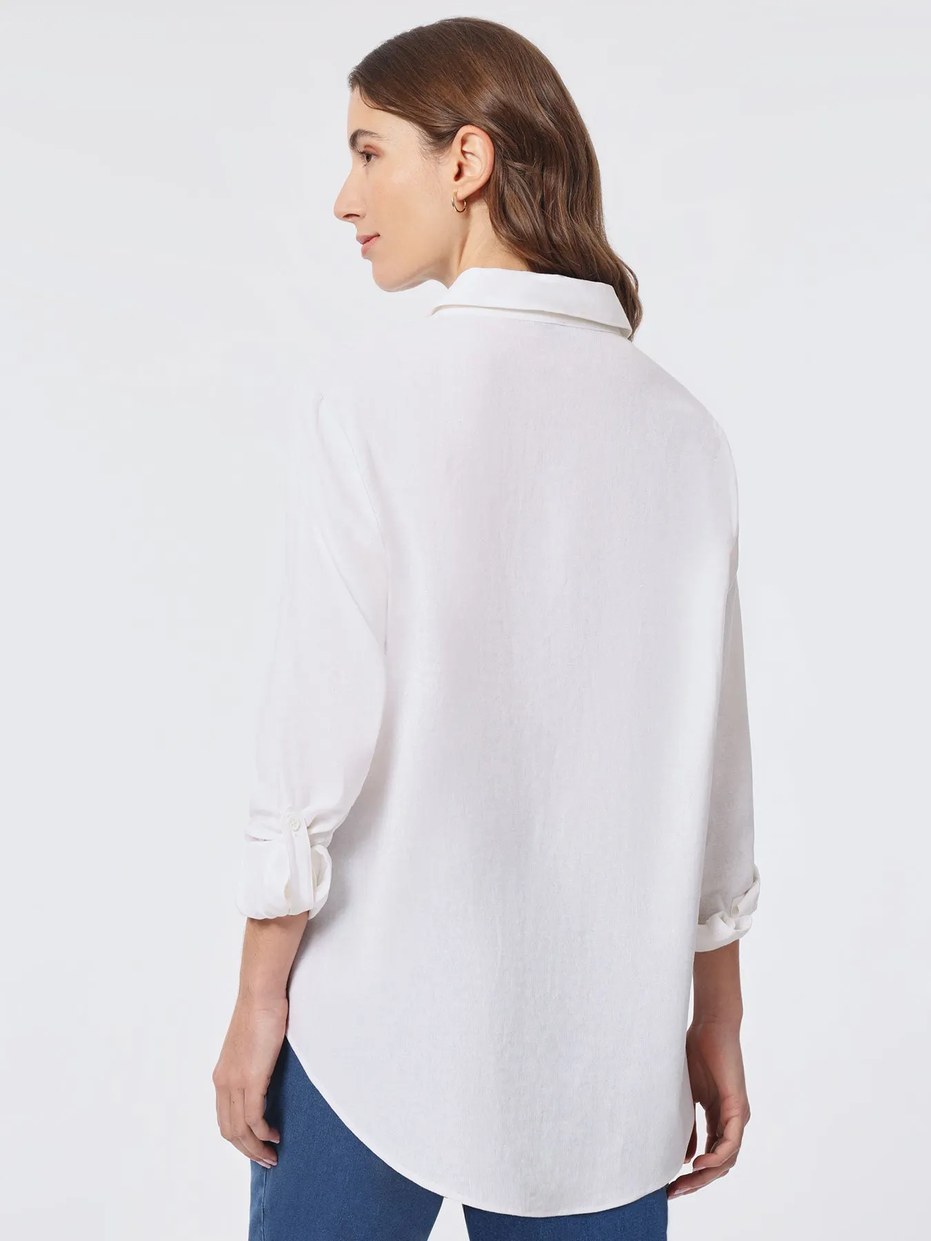 Linen Roll-Tab Sleeve Shirt